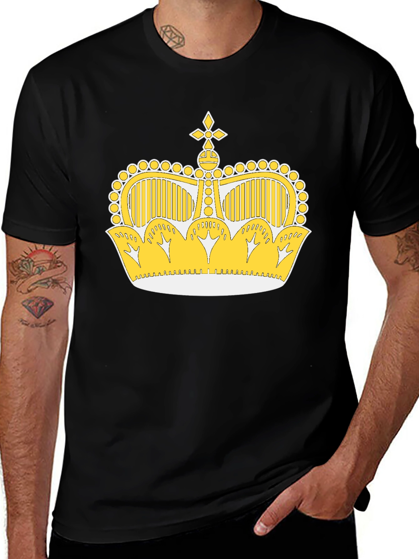 Variant 27 of Royal Crown Graphic Tee - Black Cotton T-Shirt