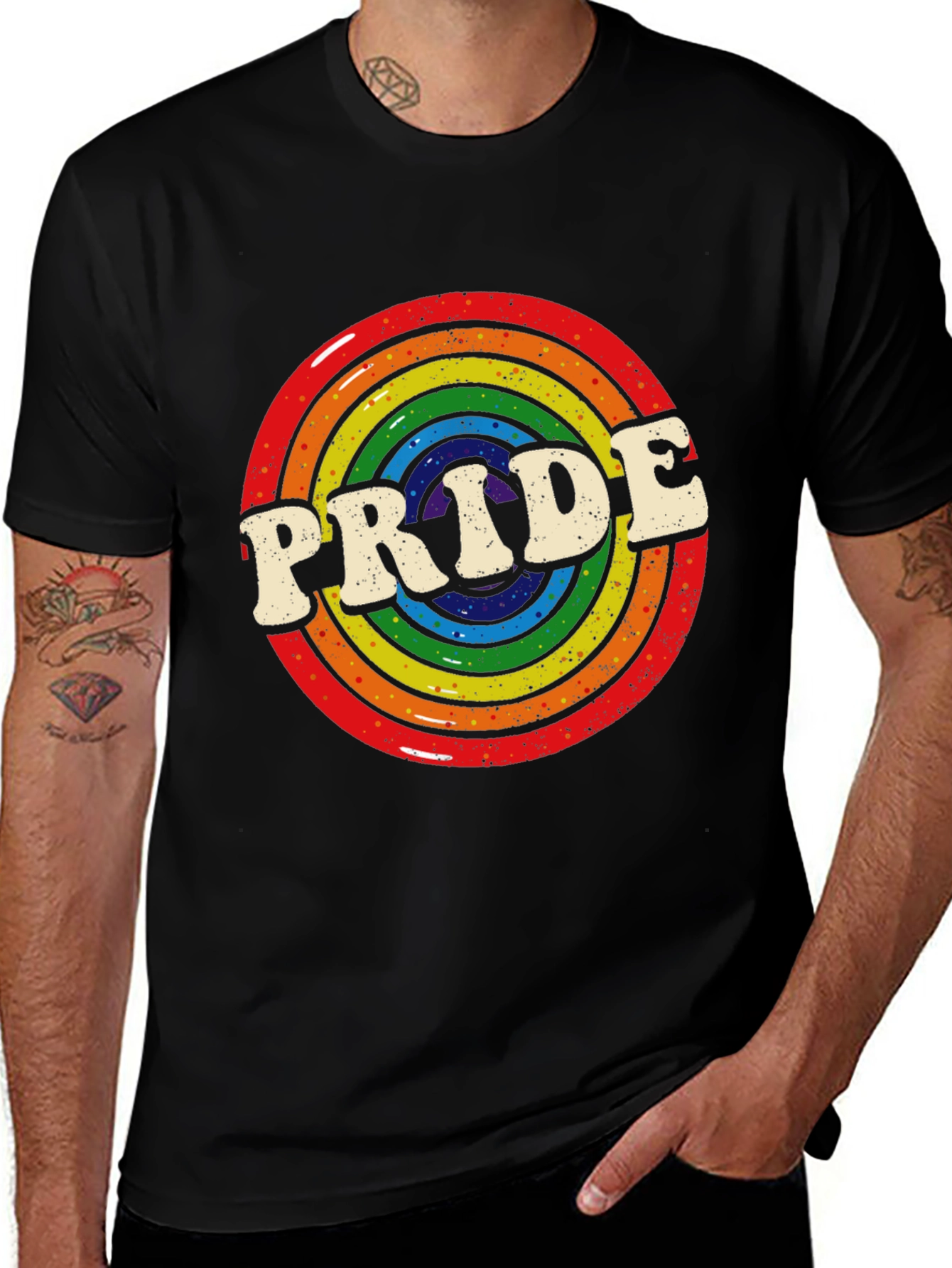 Variant 2 of Pride Rainbow Graphic Tee - Unisex Black T-Shirt