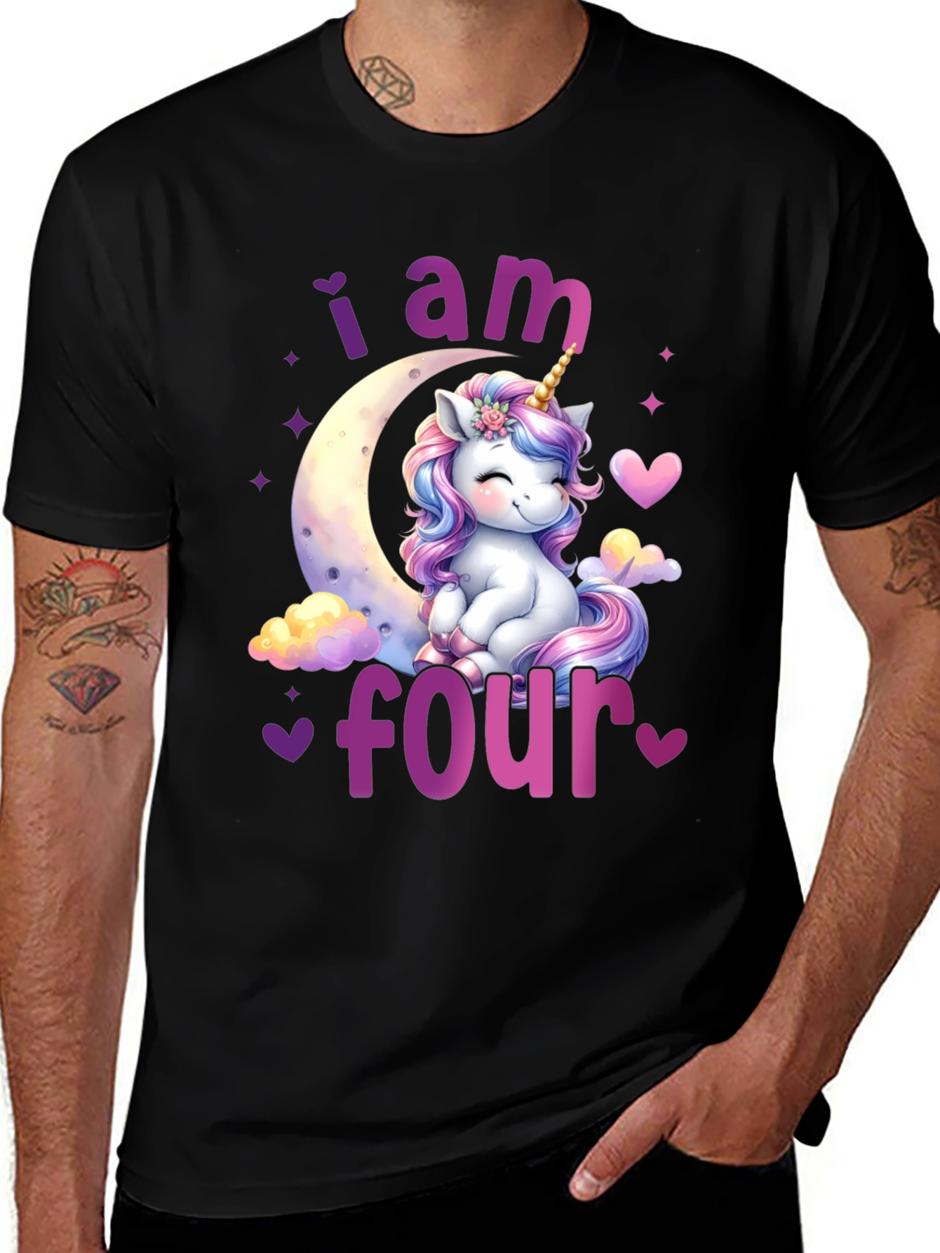 Variant 11 of Unicorn Fourth Birthday T-Shirt
