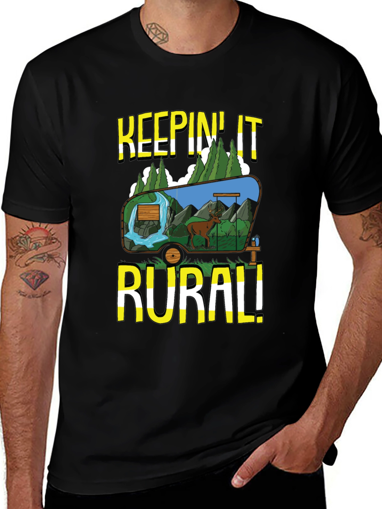 Variant 25 of Keepin' It Rural Graphic Tee - Nature Lover's T-Shirt