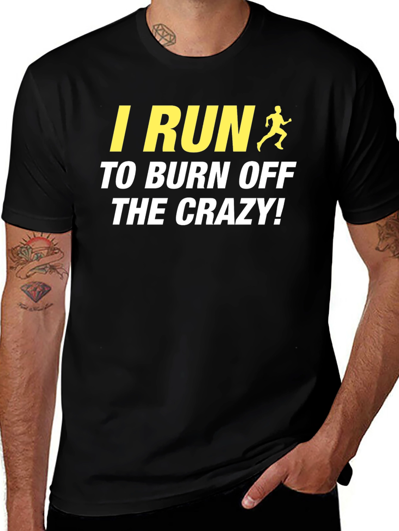 Variant 3 of I Run To Burn Off The Crazy! Graphic Tee