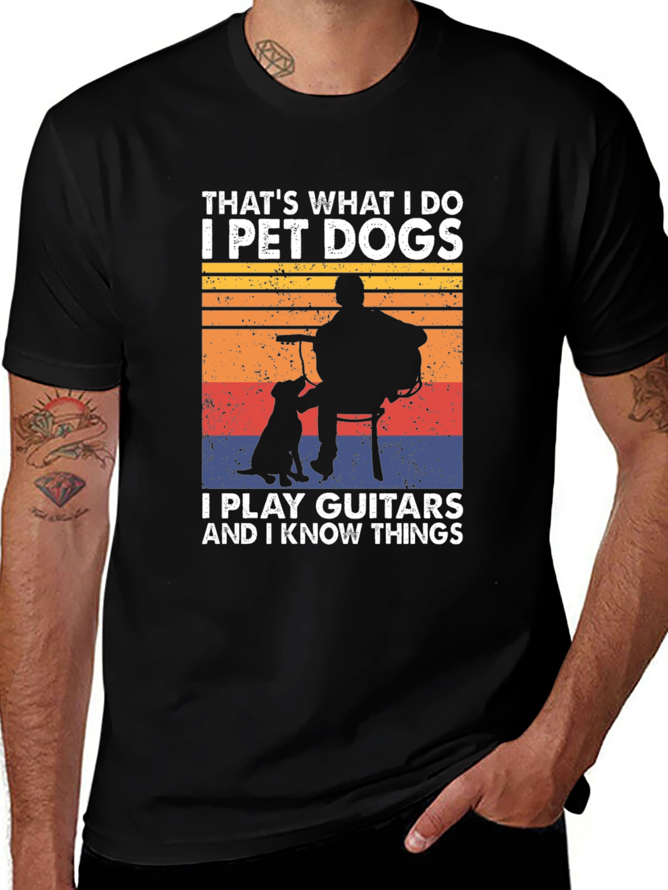 Variant 26 of I Pet Dogs & Play Guitars T-Shirt
