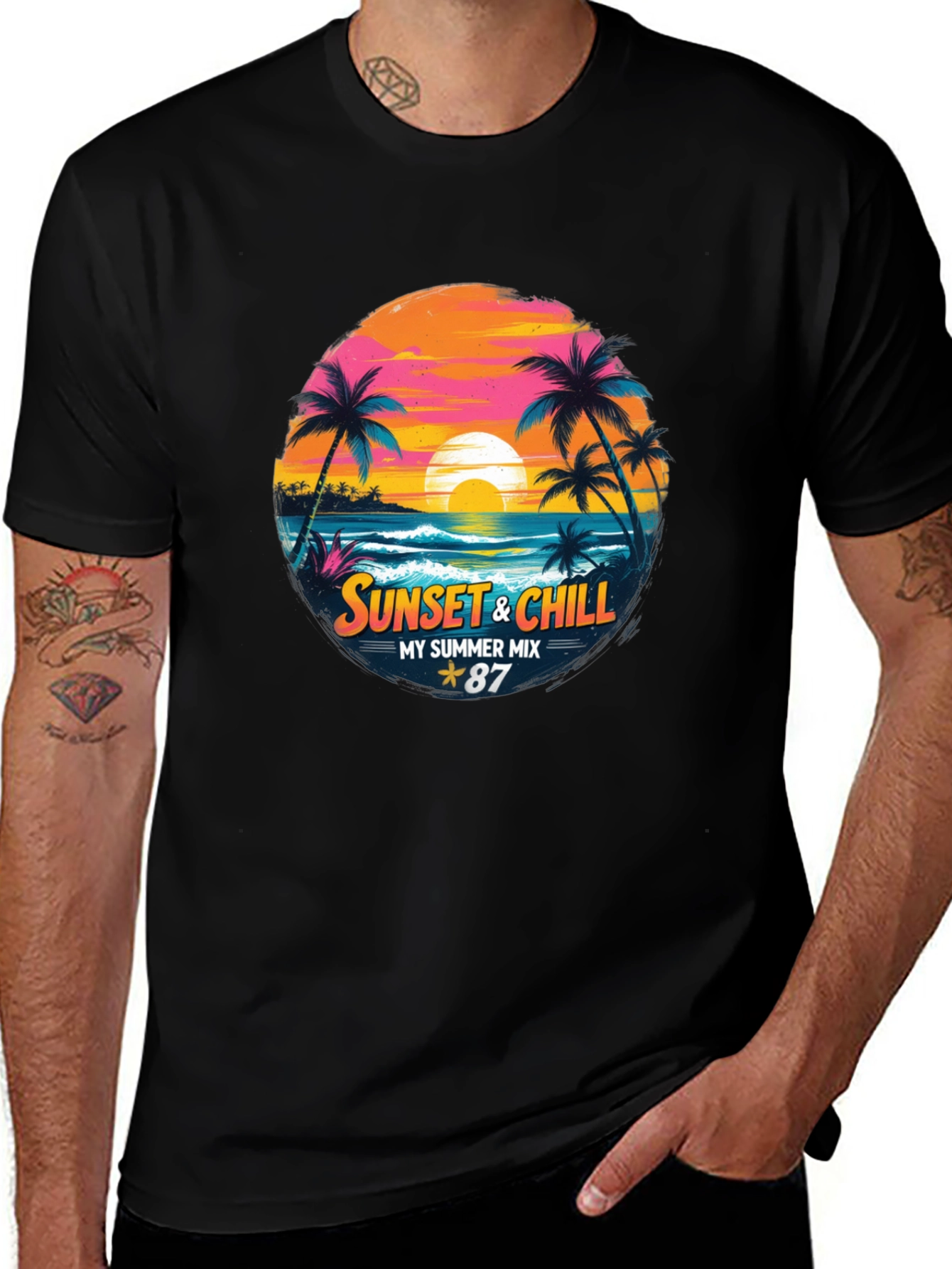 Variant 20 of Sunset & Chill T-Shirt - Retro Summer Vibes