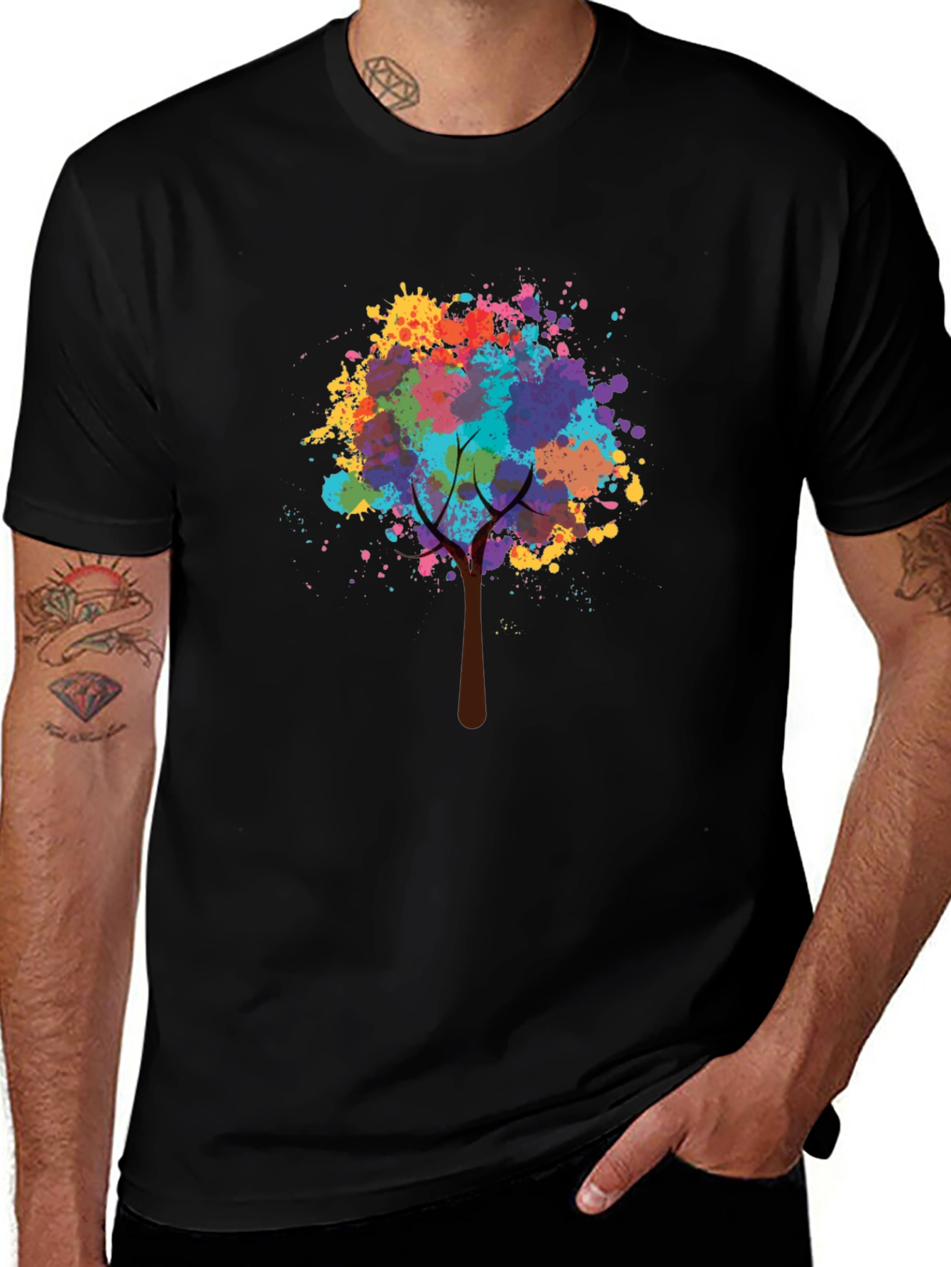Variant 4 of Colorful Tree Splatter T-Shirt - Graphic Tee