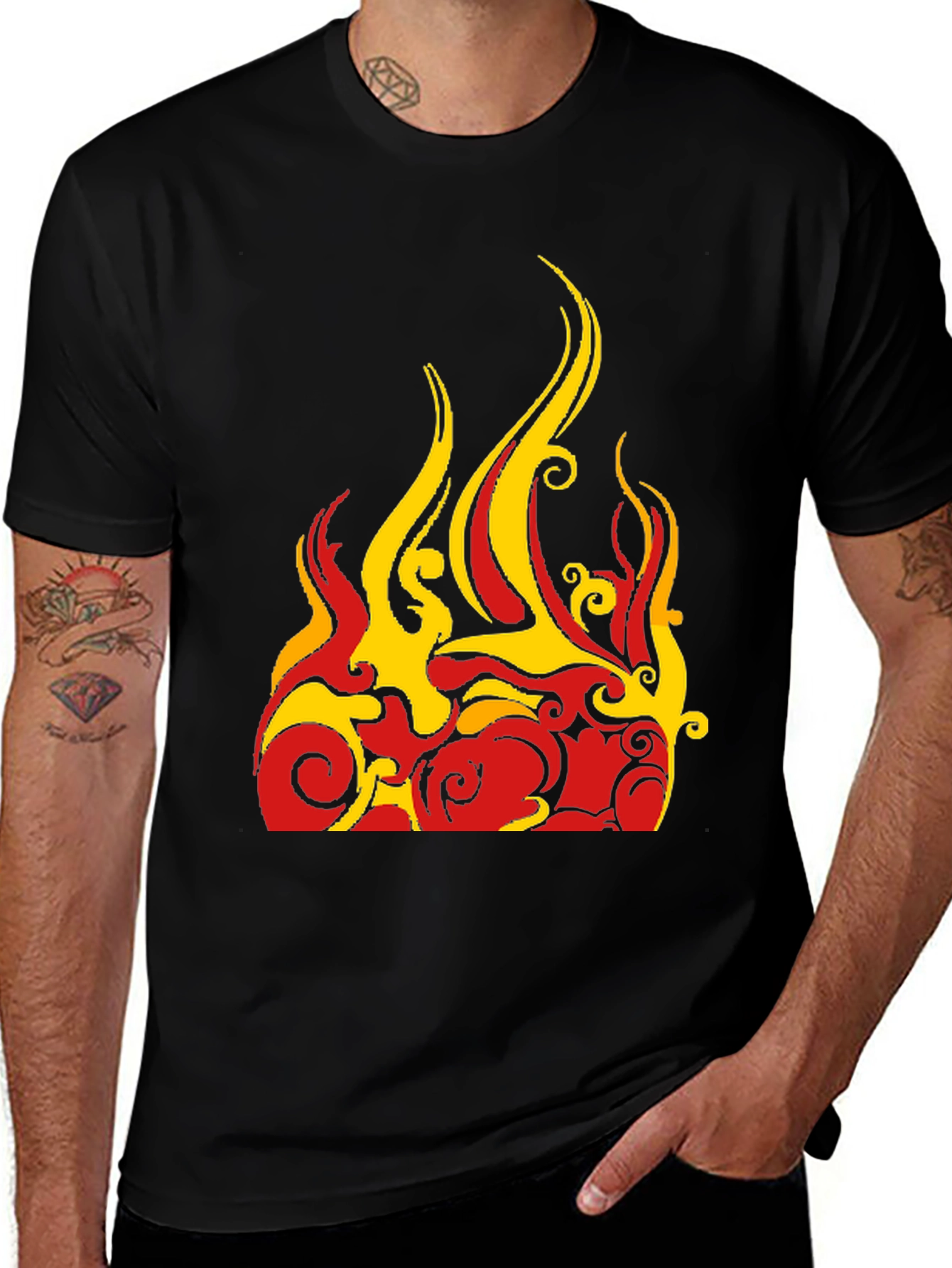 Variant 28 of Flaming Hot Graphic Tee - Bold Fire Design