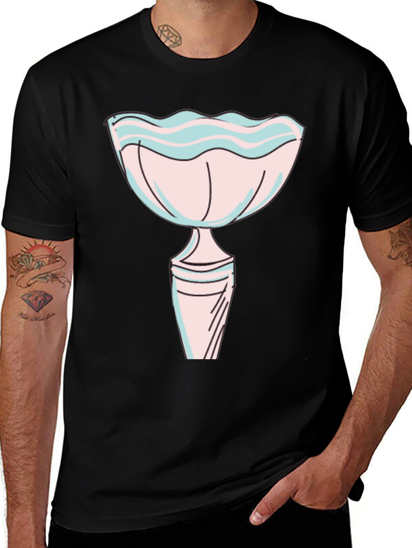 Variant 28 of Stylish Graphic T-Shirt with Bowl Design