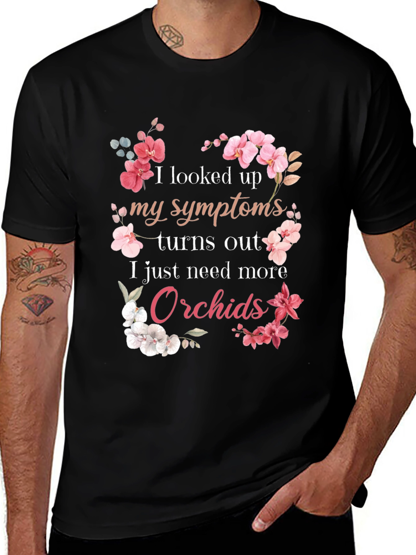 Variant 21 of Orchid Symptom T-Shirt: Floral Humor Tee