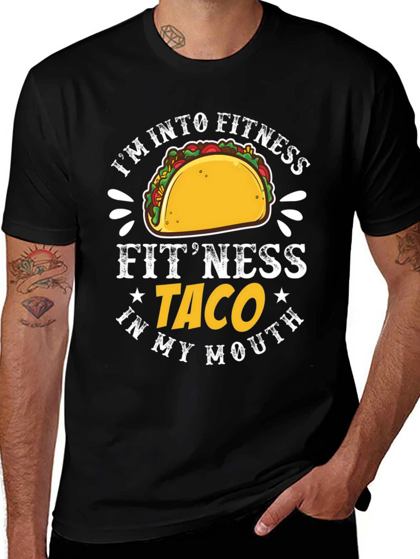 Variant 18 of Fitness Taco Graphic T-Shirt - Humorous Tee