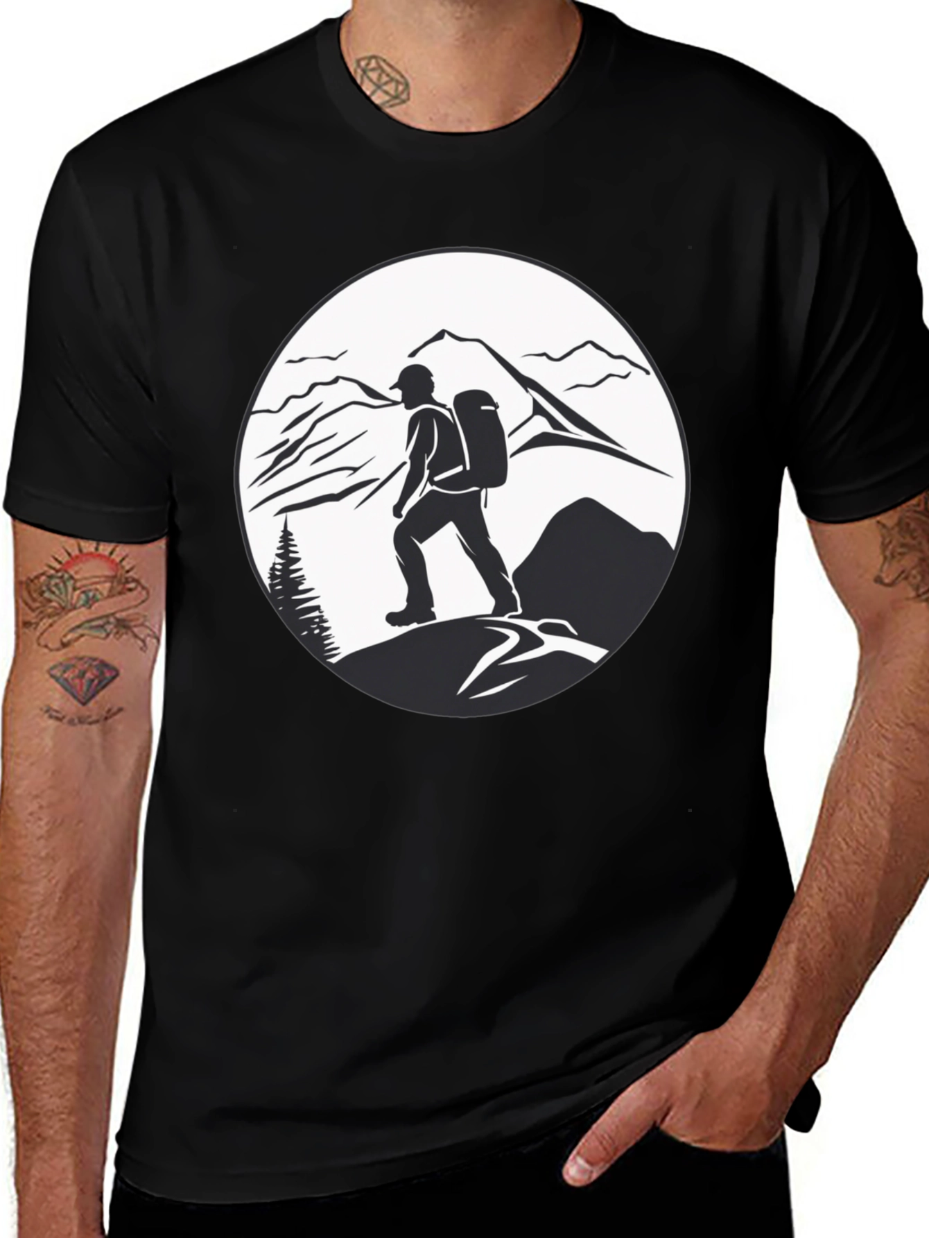 Variant 5 of Mountain Hiker Graphic Tee - Adventure Ready Shirt