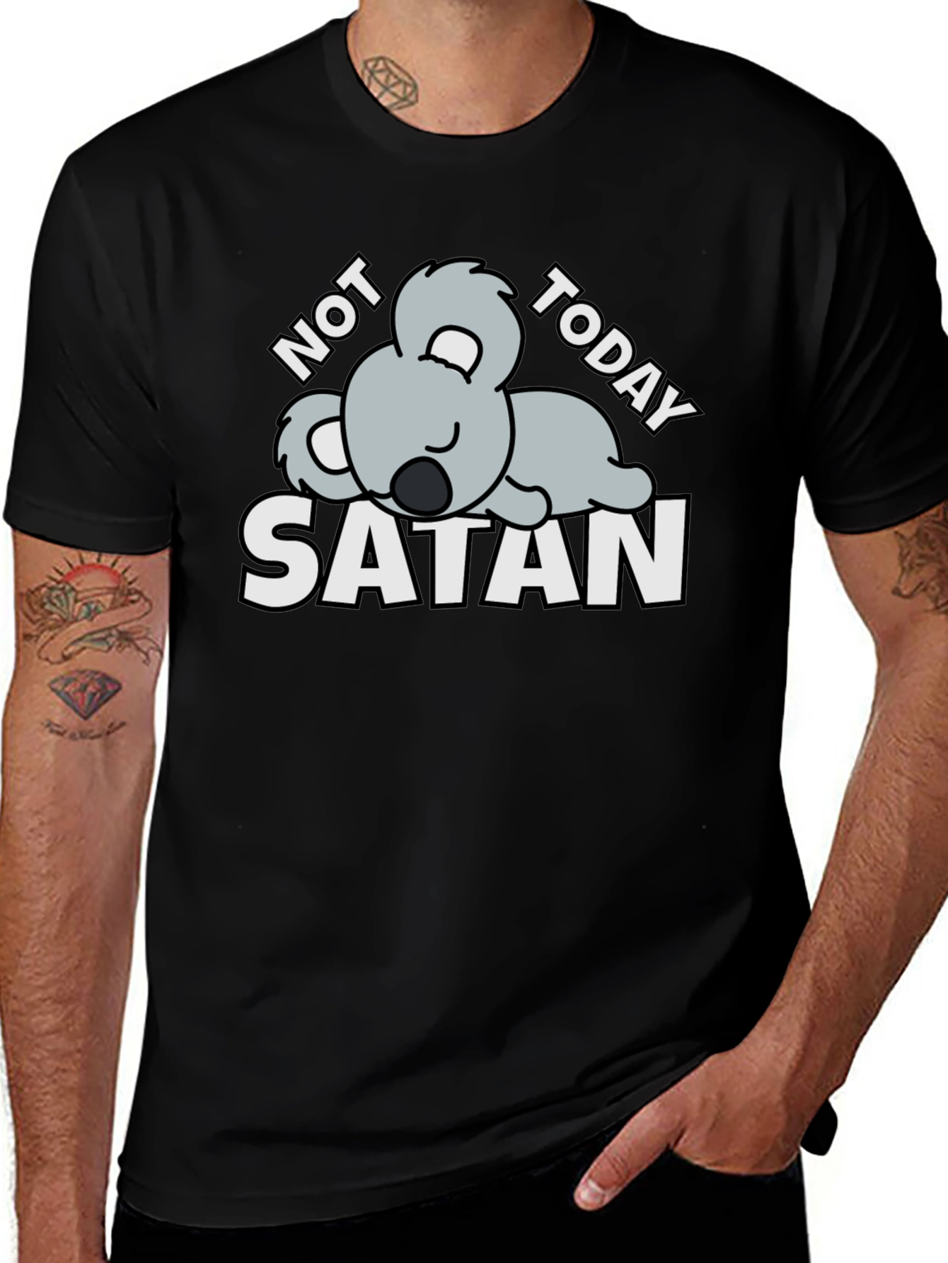Variant 10 of Not Today Satan T-Shirt Lazy Koala Graphic Tee