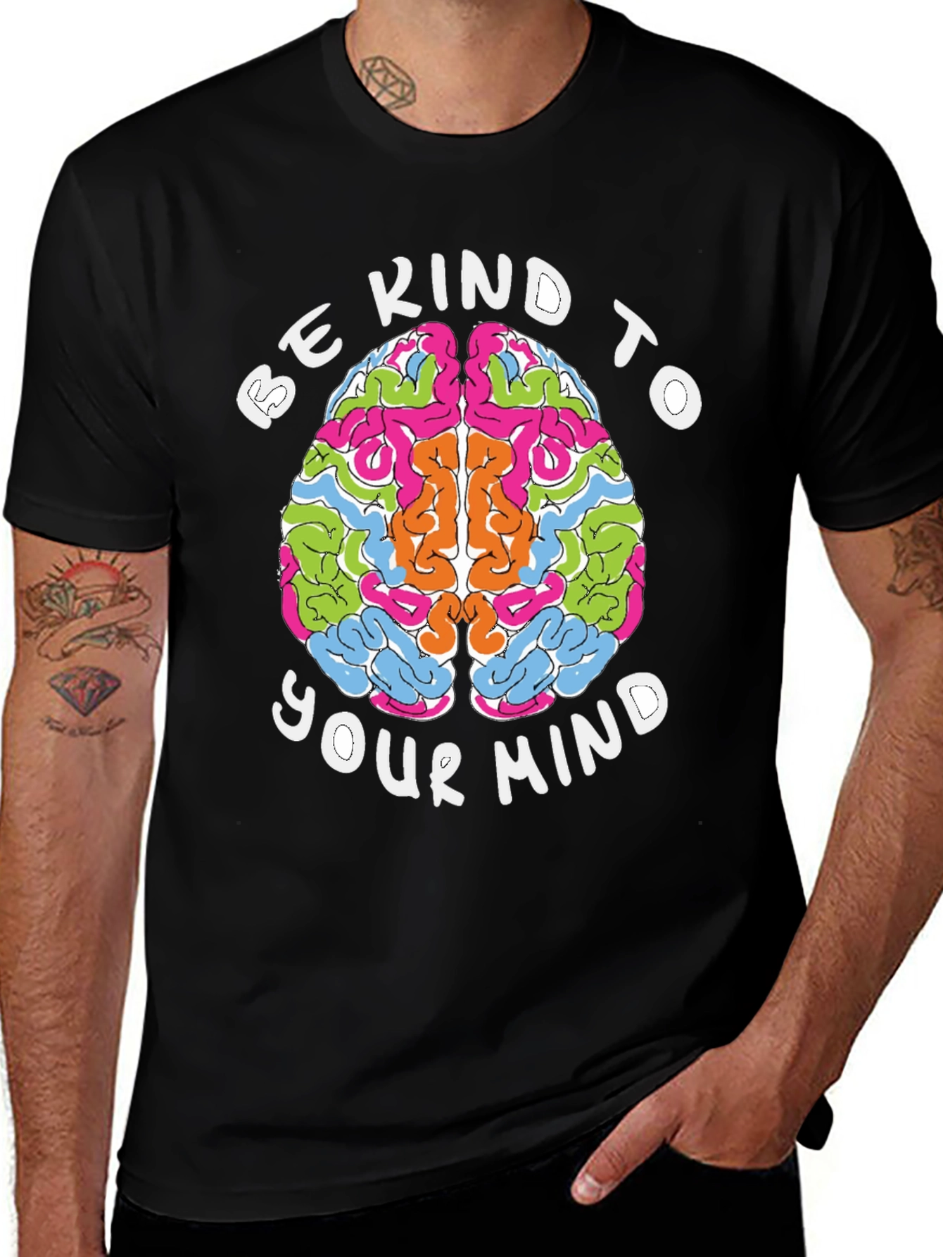 Variant 6 of Be Kind To Your Mind Graphic Tee - Black