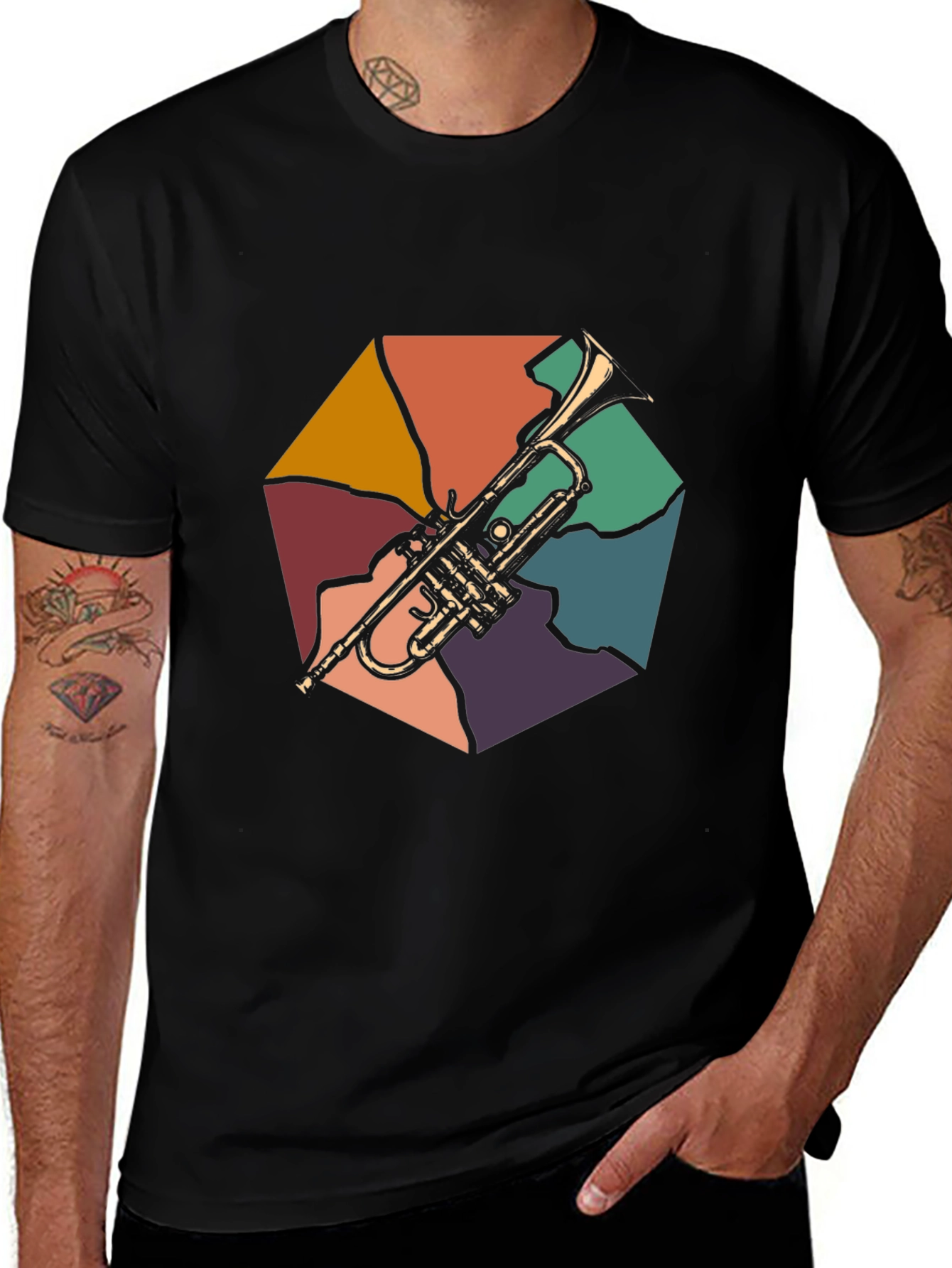 Black Trumpet Retro T-Shirt - Black main image