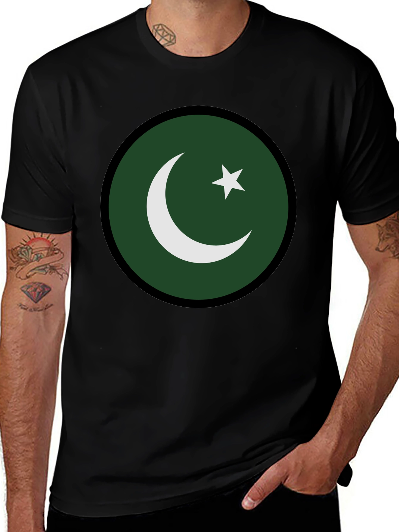 Variant 14 of Pakistan Flag Graphic Tee - Men's Black T-Shirt