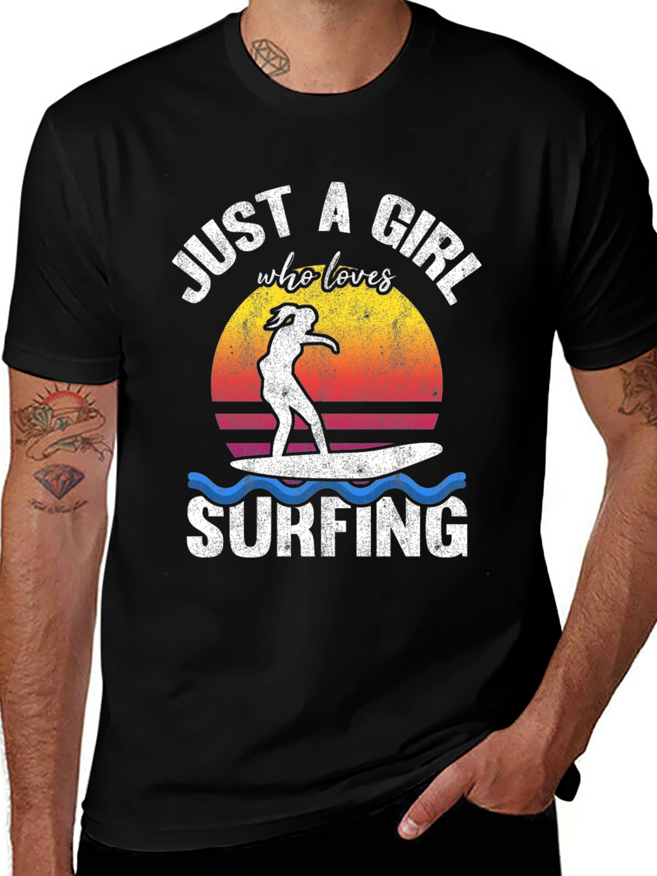 Variant 19 of Just a Girl Who Loves Surfing T-Shirt