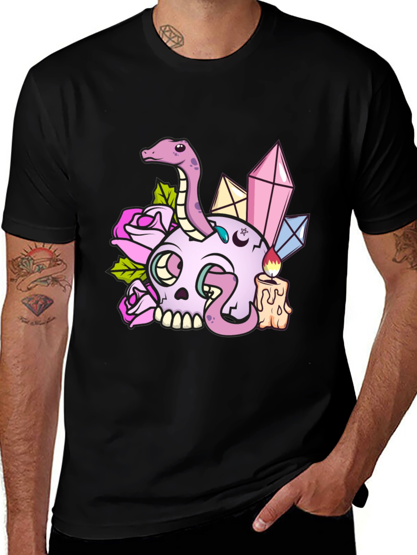 Variant 30 of Skull & Snake Graphic Tee - Dark Aesthetic T-Shirt