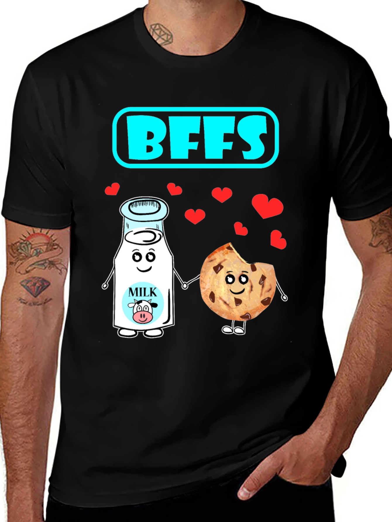 Variant 12 of BFFs Milk and Cookie Graphic Tee