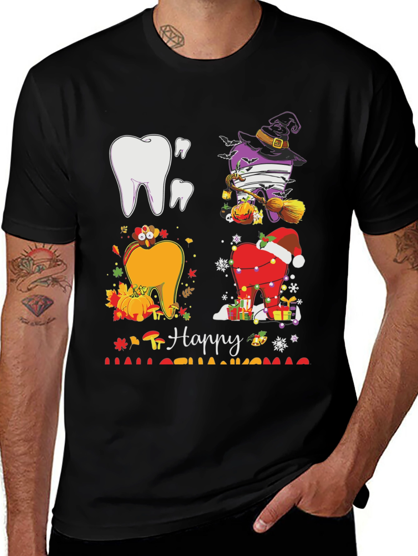 Variant 17 of Happy Holidays Dentist T-Shirt