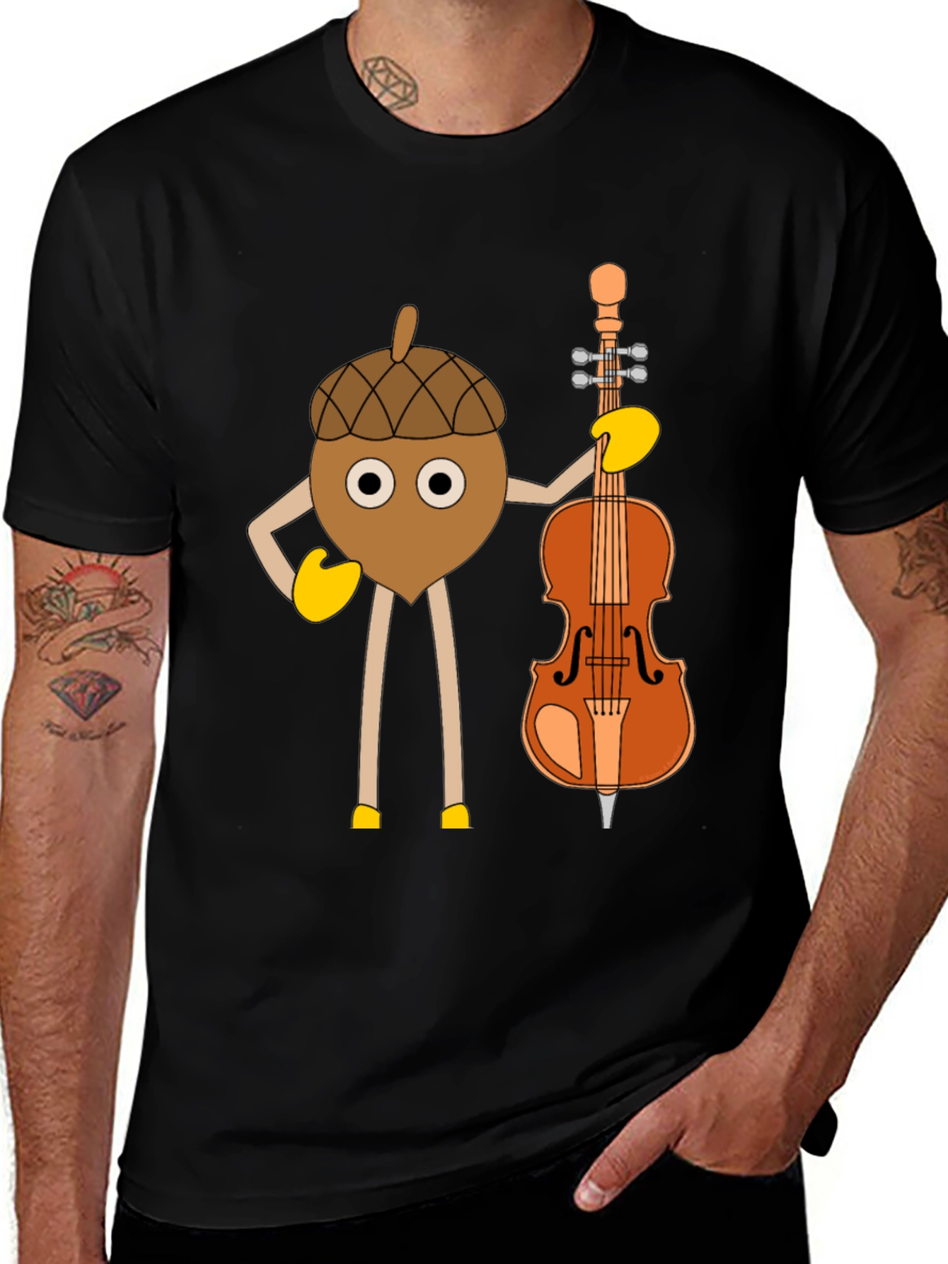 Variant 19 of Acorn Cello Player T-Shirt Funny Music Tee