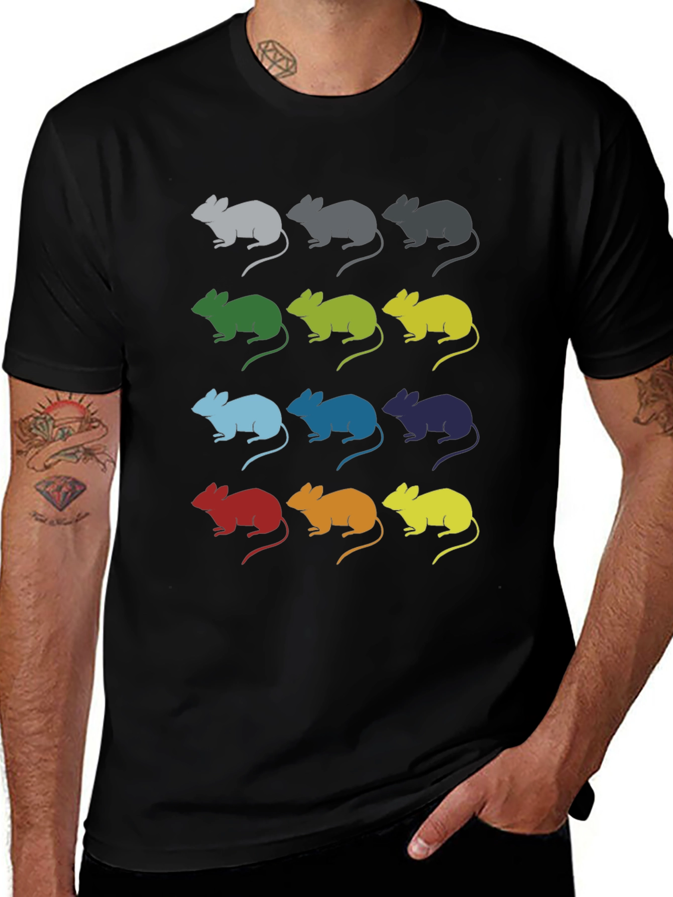 Variant 28 of Colorful Mouse Graphic T-Shirt - Unique Design