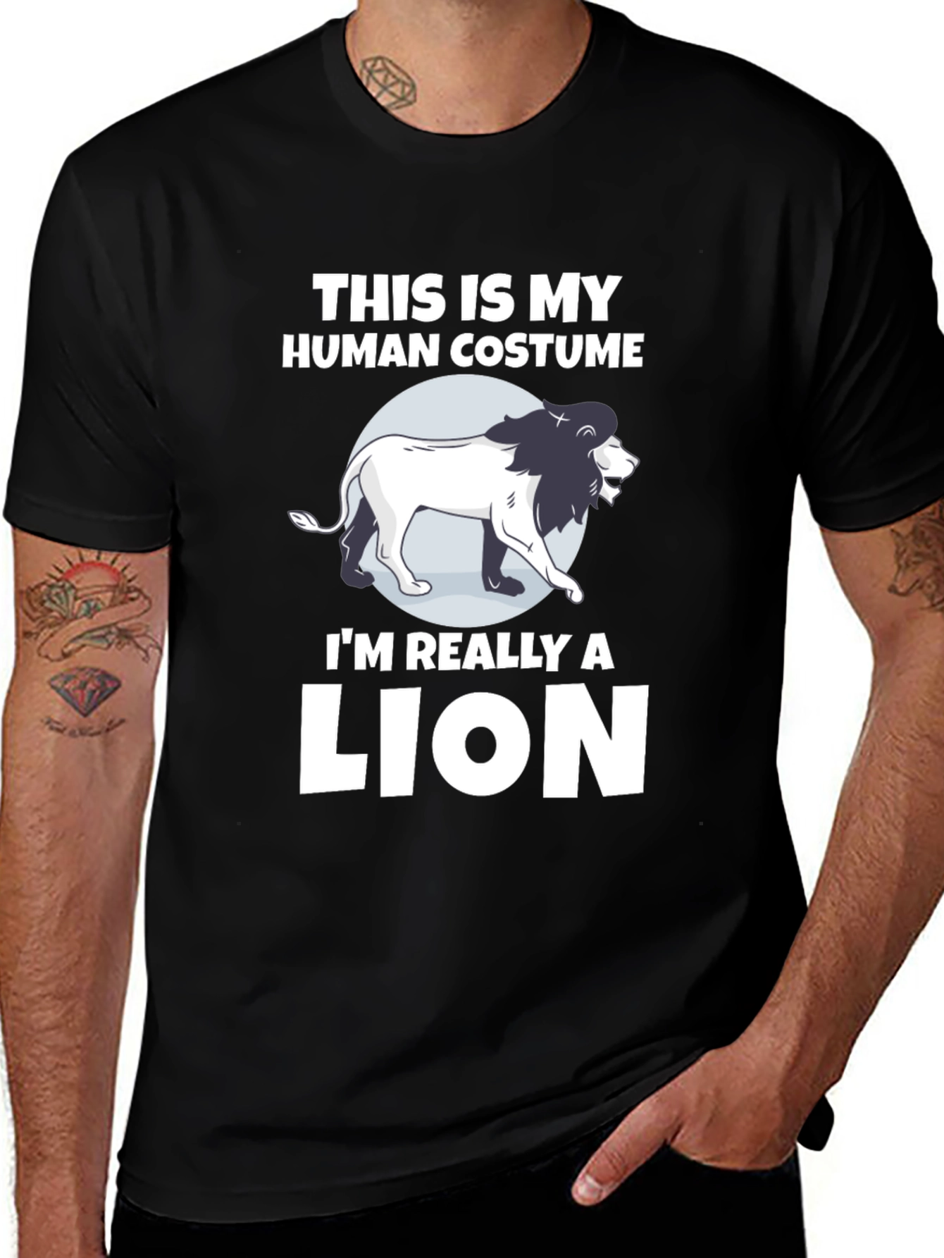 Variant 7 of This is My Human Costume Lion Graphic T-Shirt