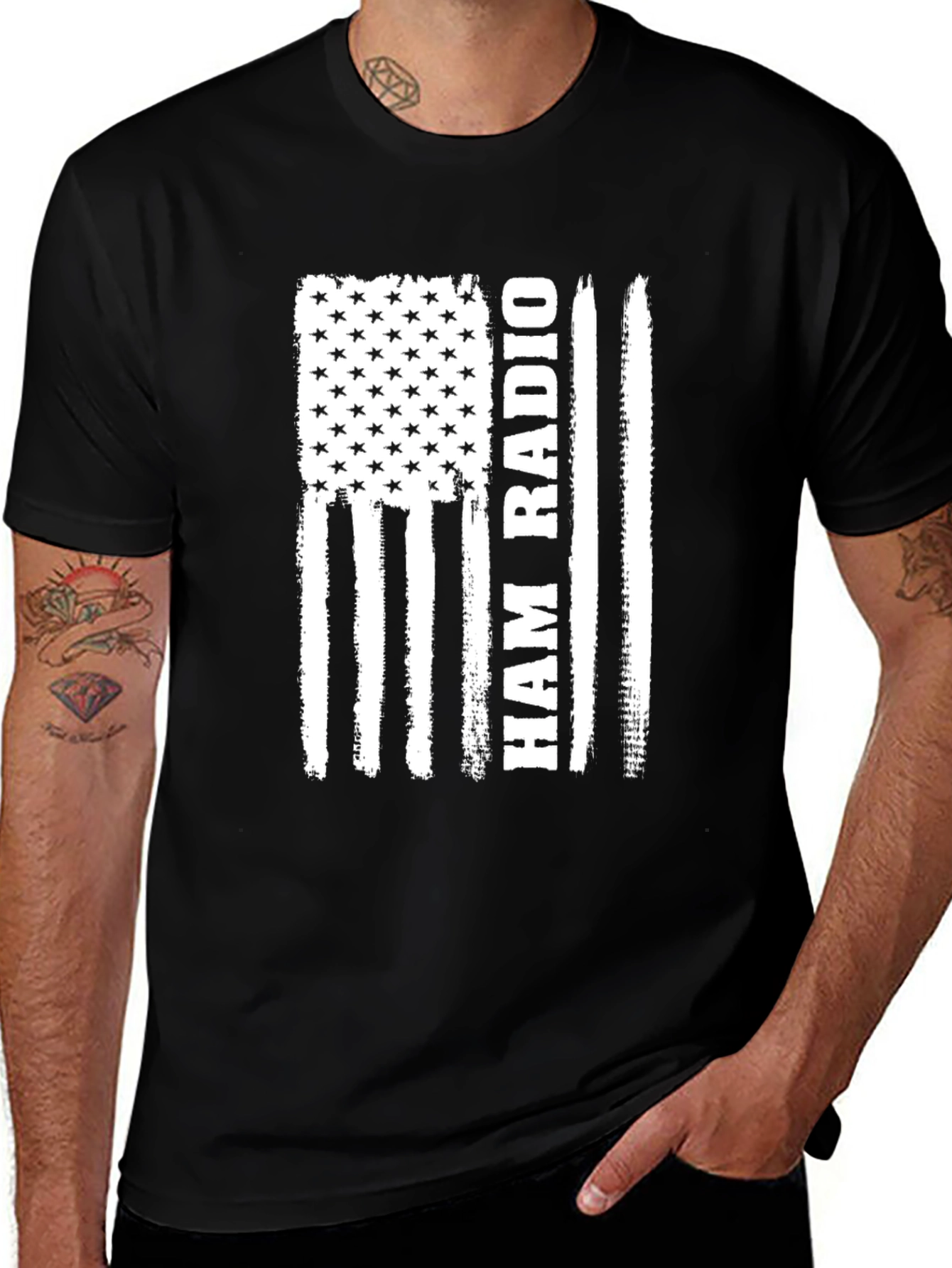 Variant 16 of Ham Radio American Flag T-Shirt