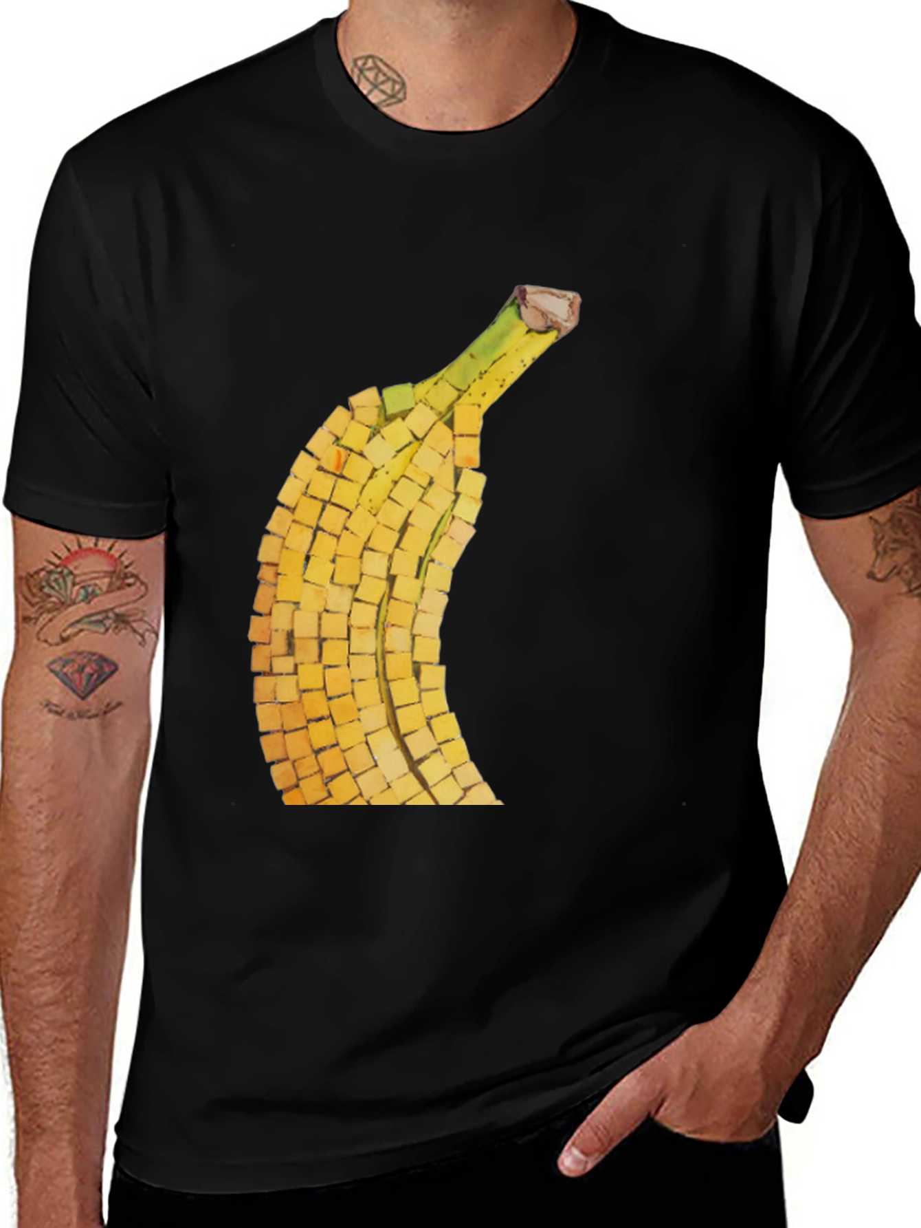 Variant 15 of Cubed Banana Graphic Tee - Modern Novelty Shirt