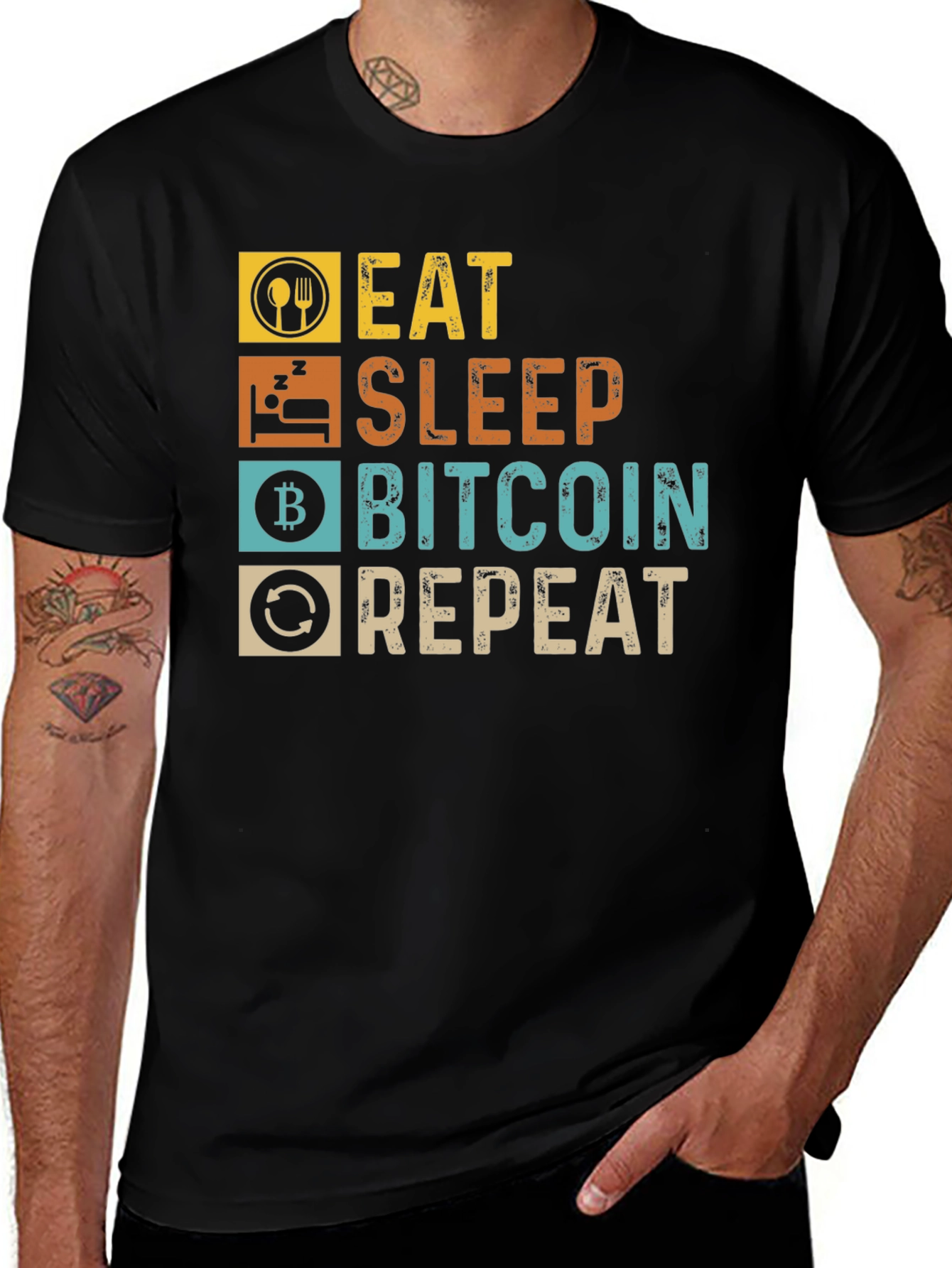 Variant 18 of Eat Sleep Bitcoin Repeat T-Shirt