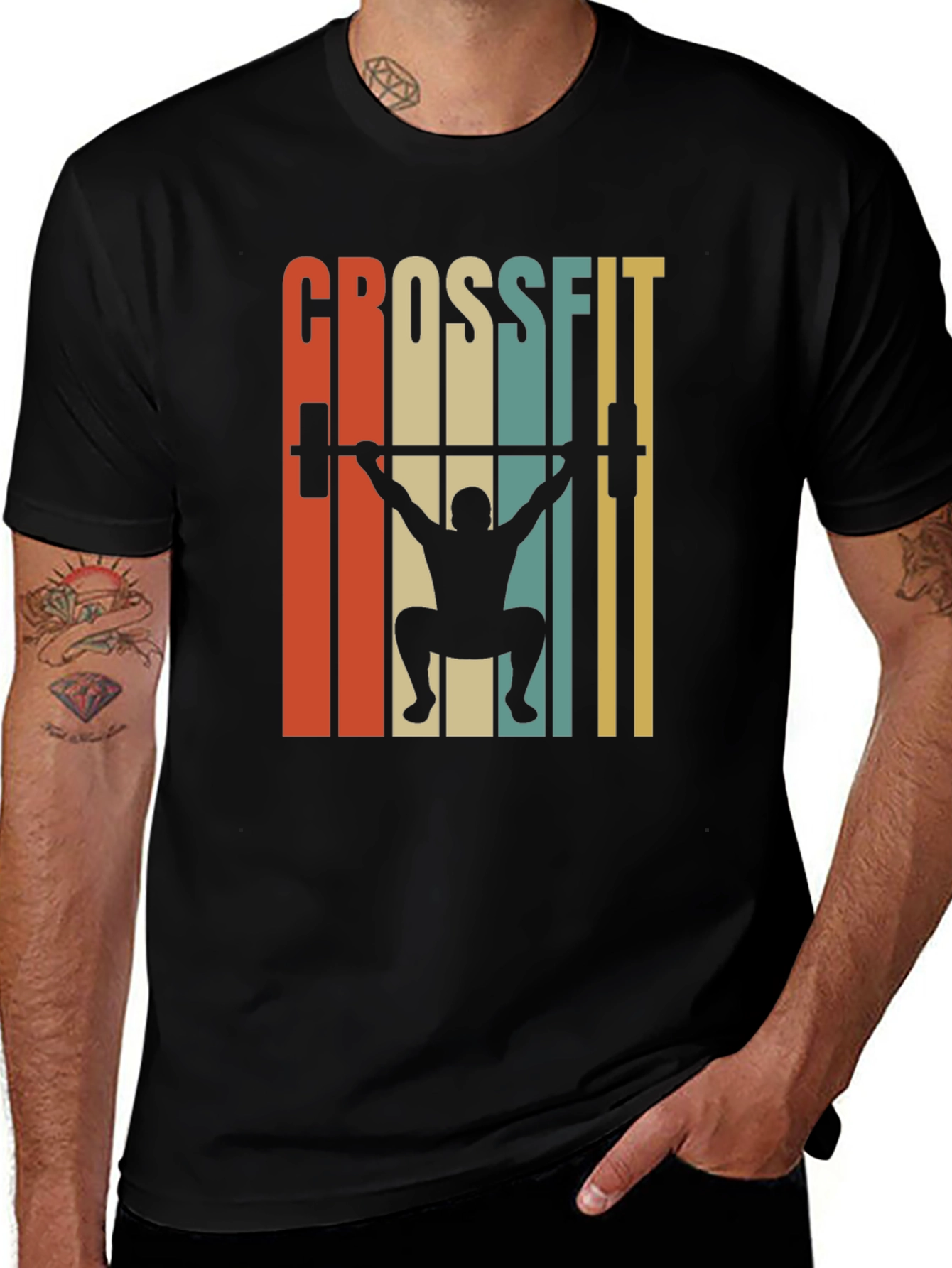 Retro Crossfit Graphic T-Shirt - Black
