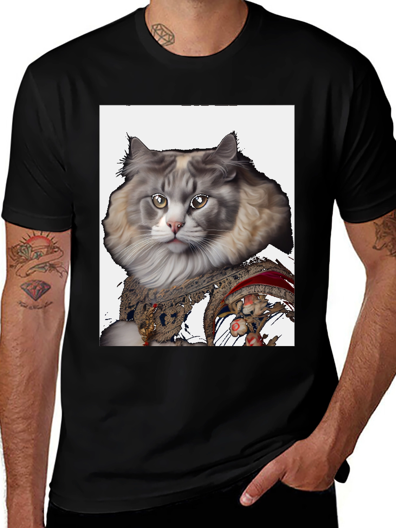 Variant 14 of Cat Portrait T-Shirt - Unique Graphic Tee