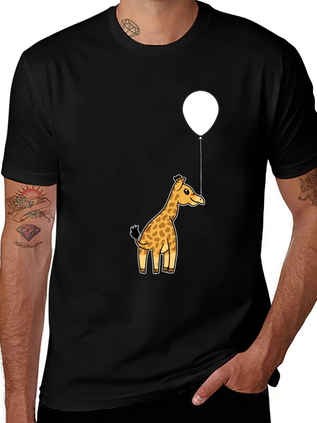 Variant 30 of Giraffe Balloon Graphic Tee - Soft Cotton Blend