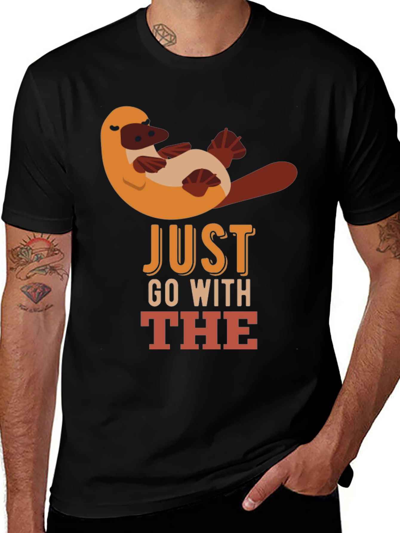 Variant 11 of Just Go With The Flow Platypus T-Shirt