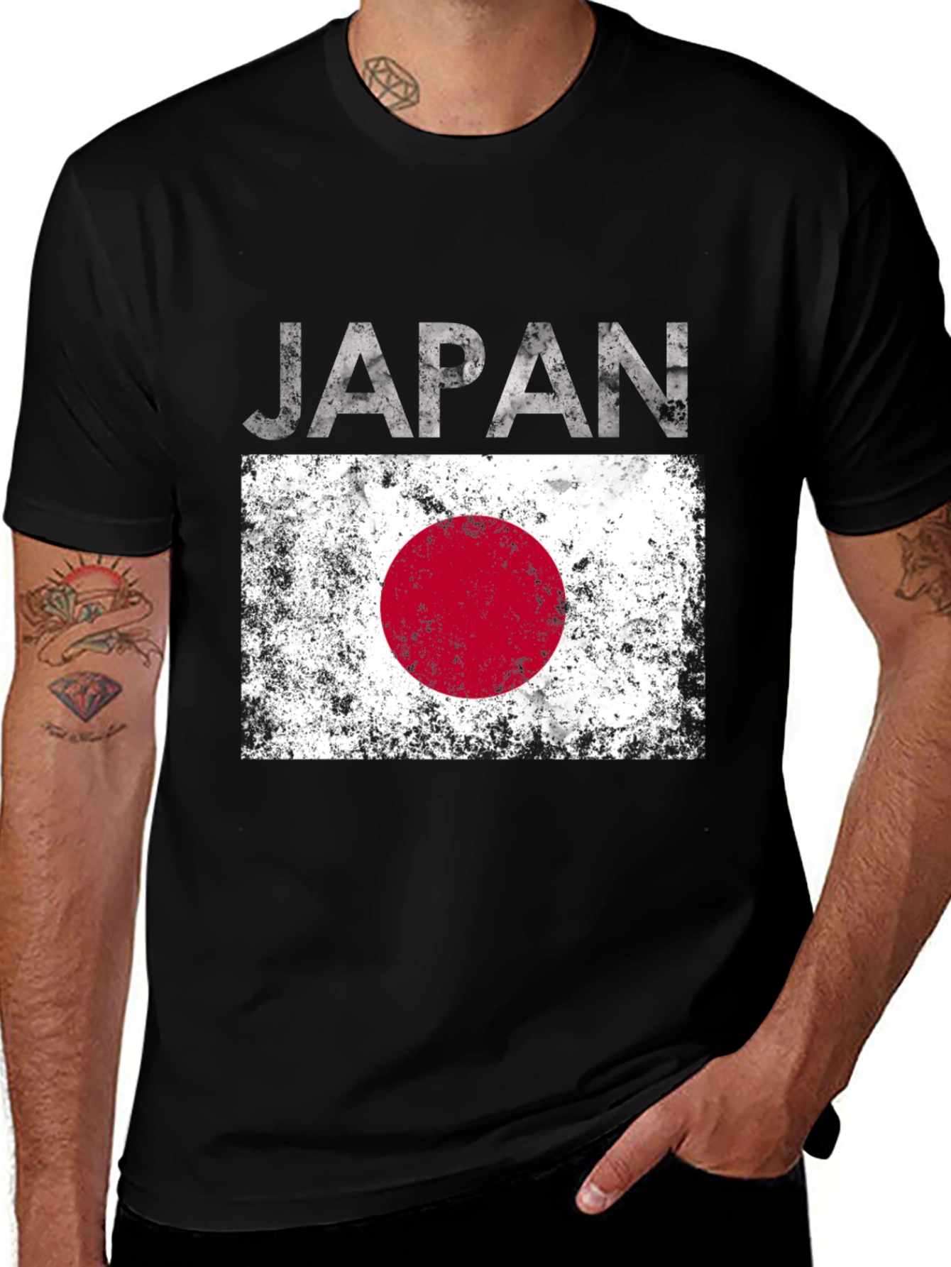 Variant 13 of Japan Flag Distressed T-Shirt