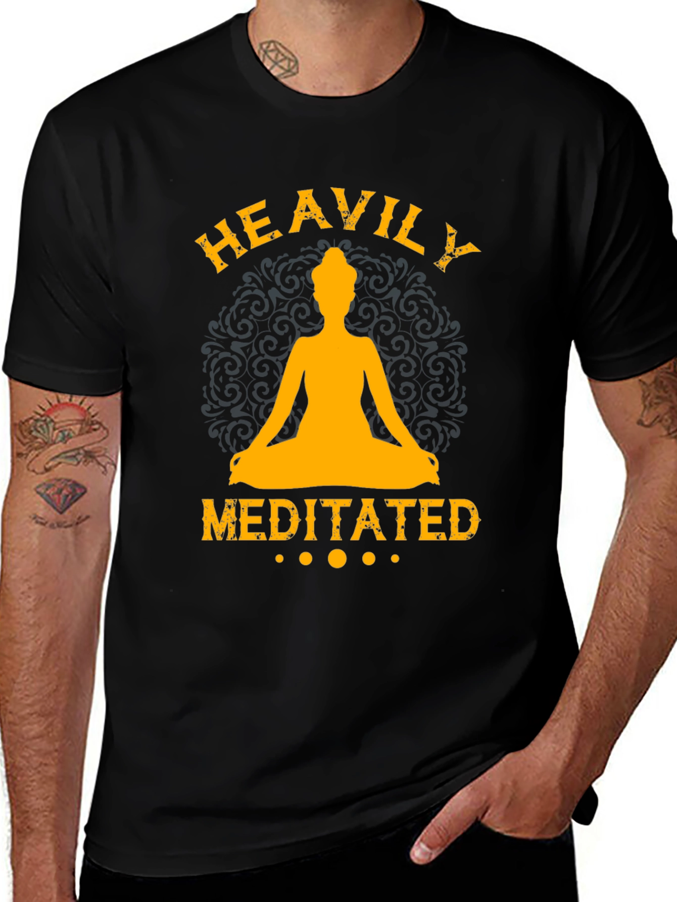 Variant 11 of Heavily Meditated Black Graphic T-Shirt
