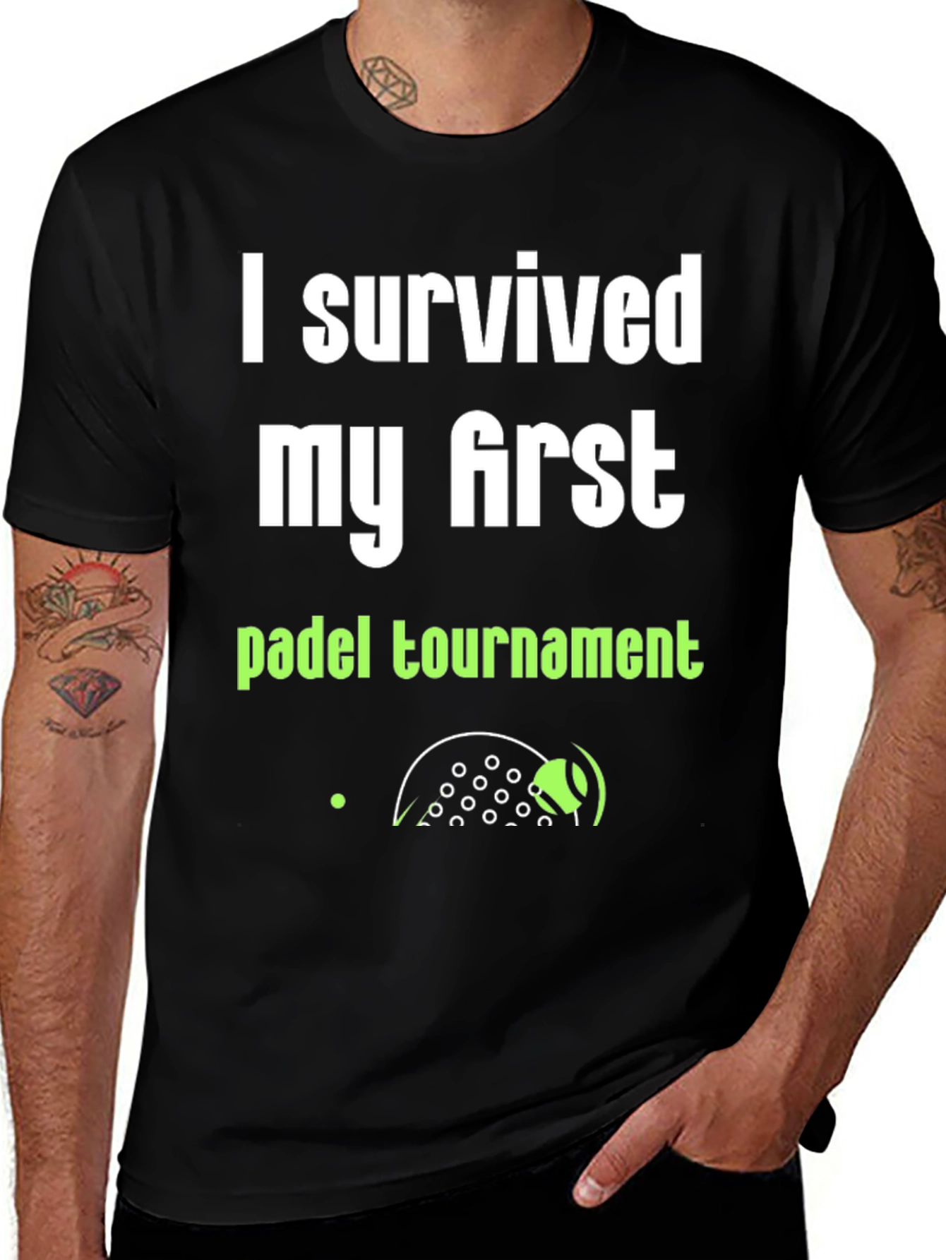 Variant 28 of I Survived My First Padel Tournament Graphic Tee