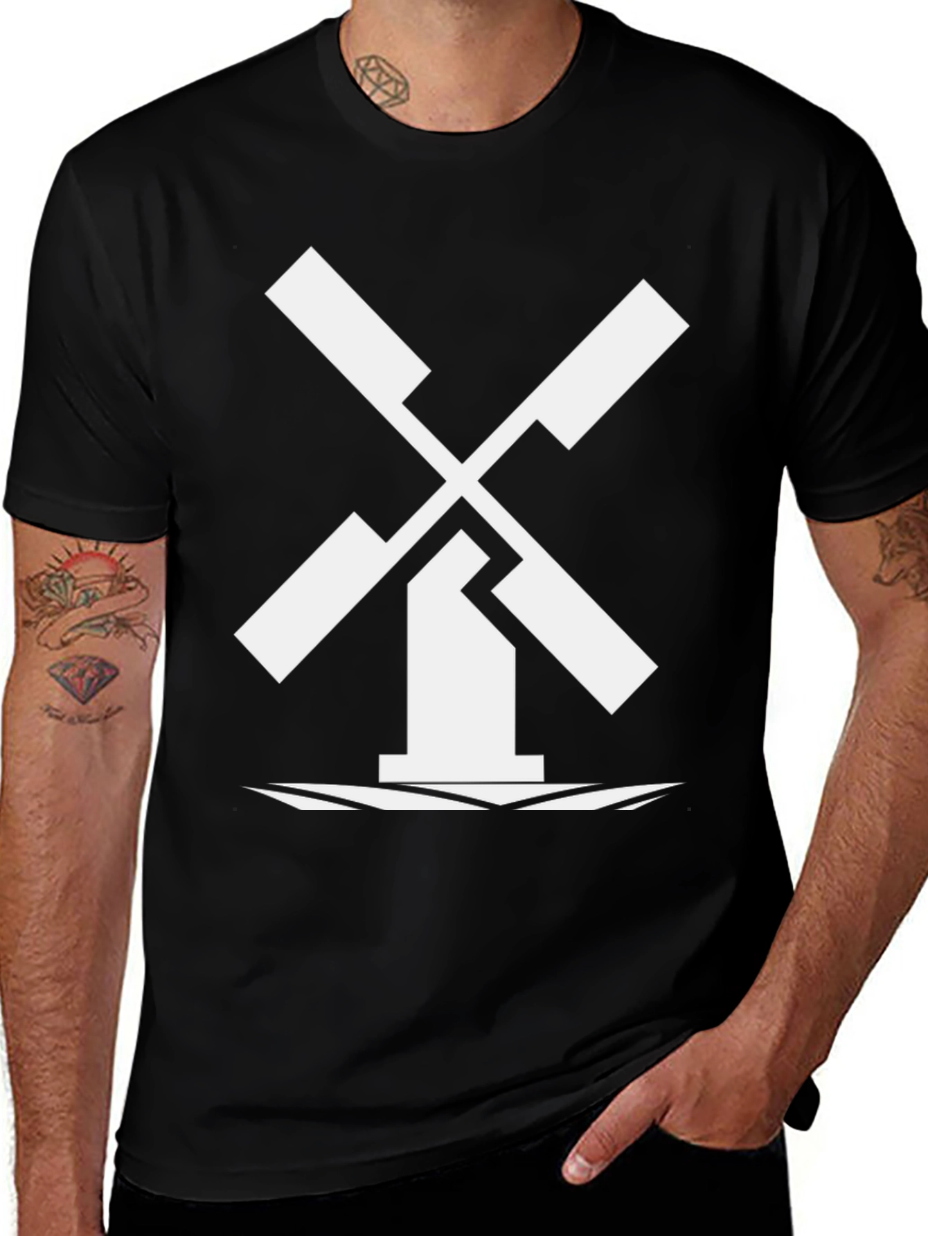 Variant 8 of Windmill Graphic Tee - Classic Dutch Design