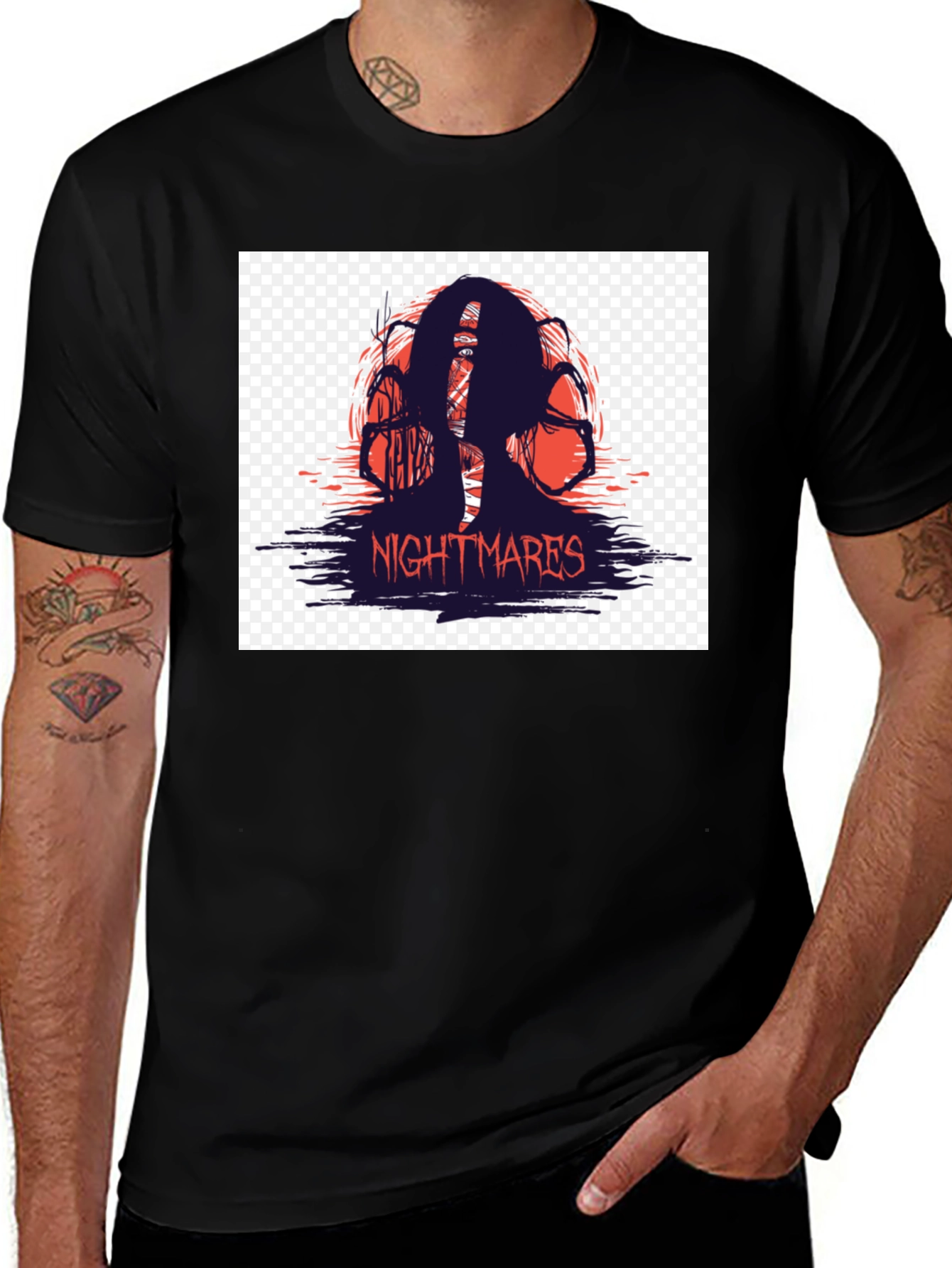 Variant 13 of Nightmares Graphic Tee - Men's Black T-Shirt