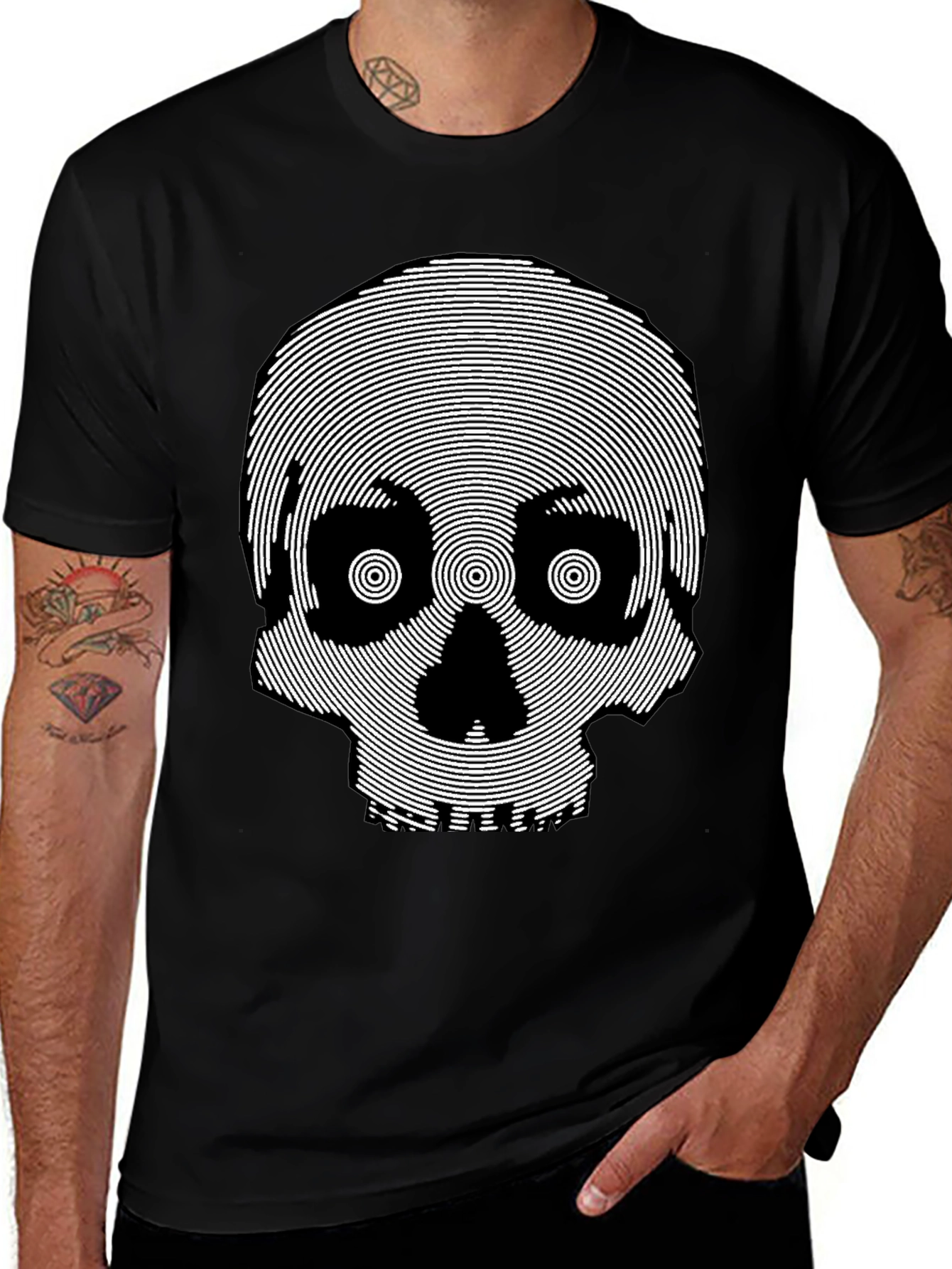 Variant 30 of Hypnotic Skull Graphic Tee - Mens