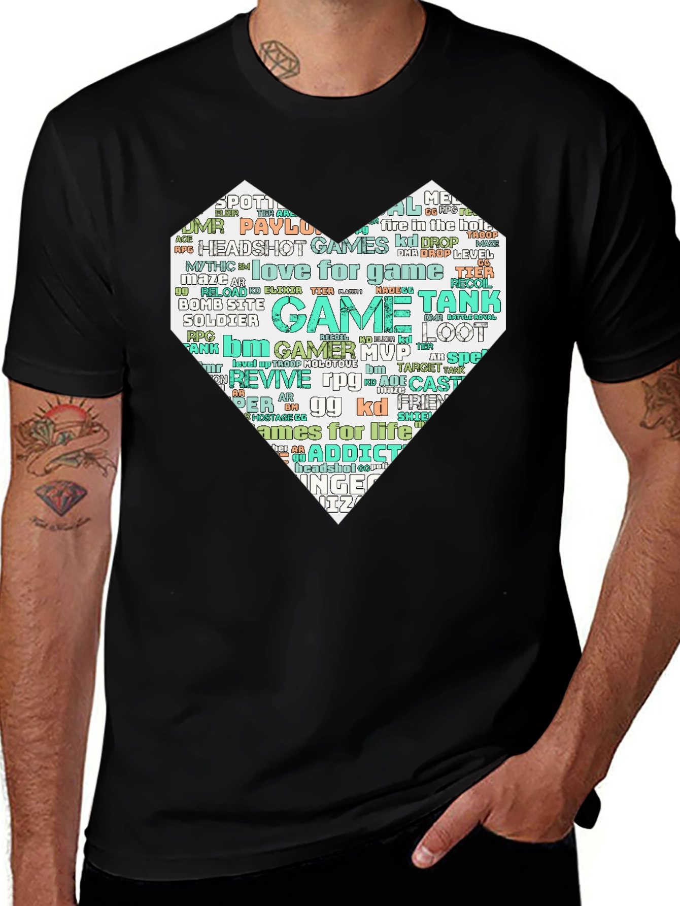 Variant 19 of Gamer Heart T-Shirt - Love for Gaming