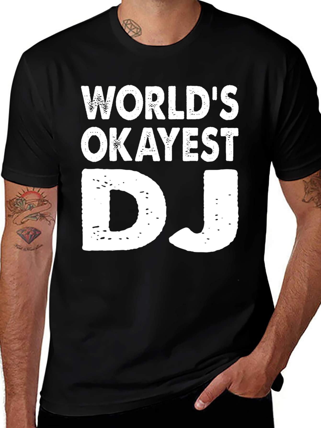 Variant 11 of World's Okayest DJ Graphic Tee - Black