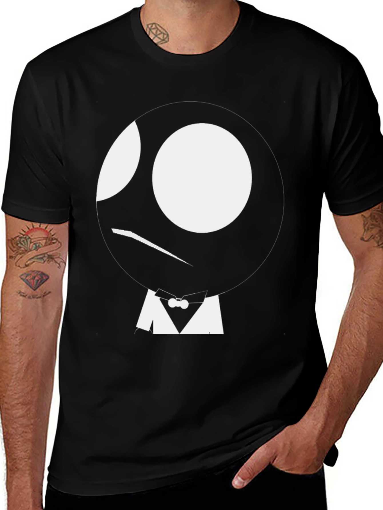 Variant 29 of Abstract Face Black T-Shirt