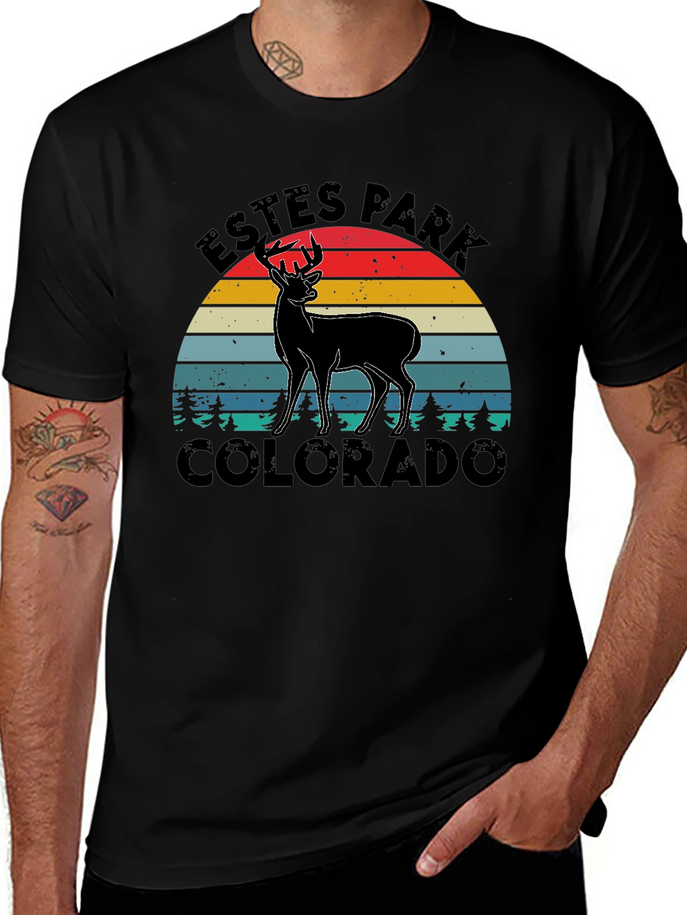 Variant 18 of Estes Park Colorado Deer Graphic Tee