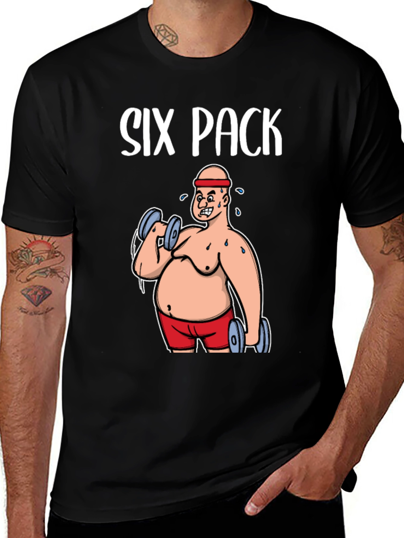 Variant 17 of Funny Six Pack Graphic T-Shirt