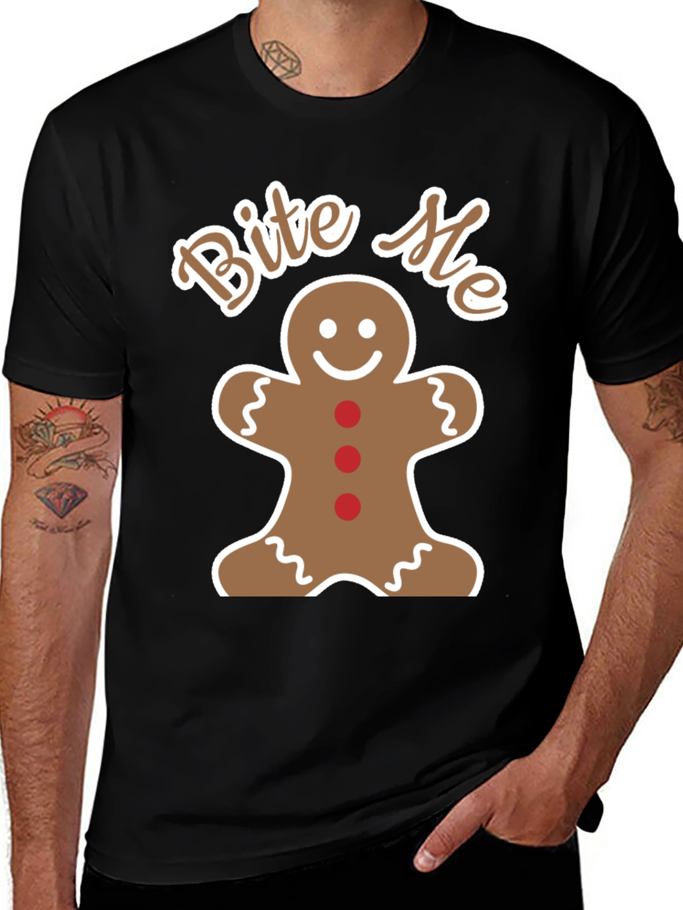 Variant 28 of Bite Me Gingerbread Man T-Shirt