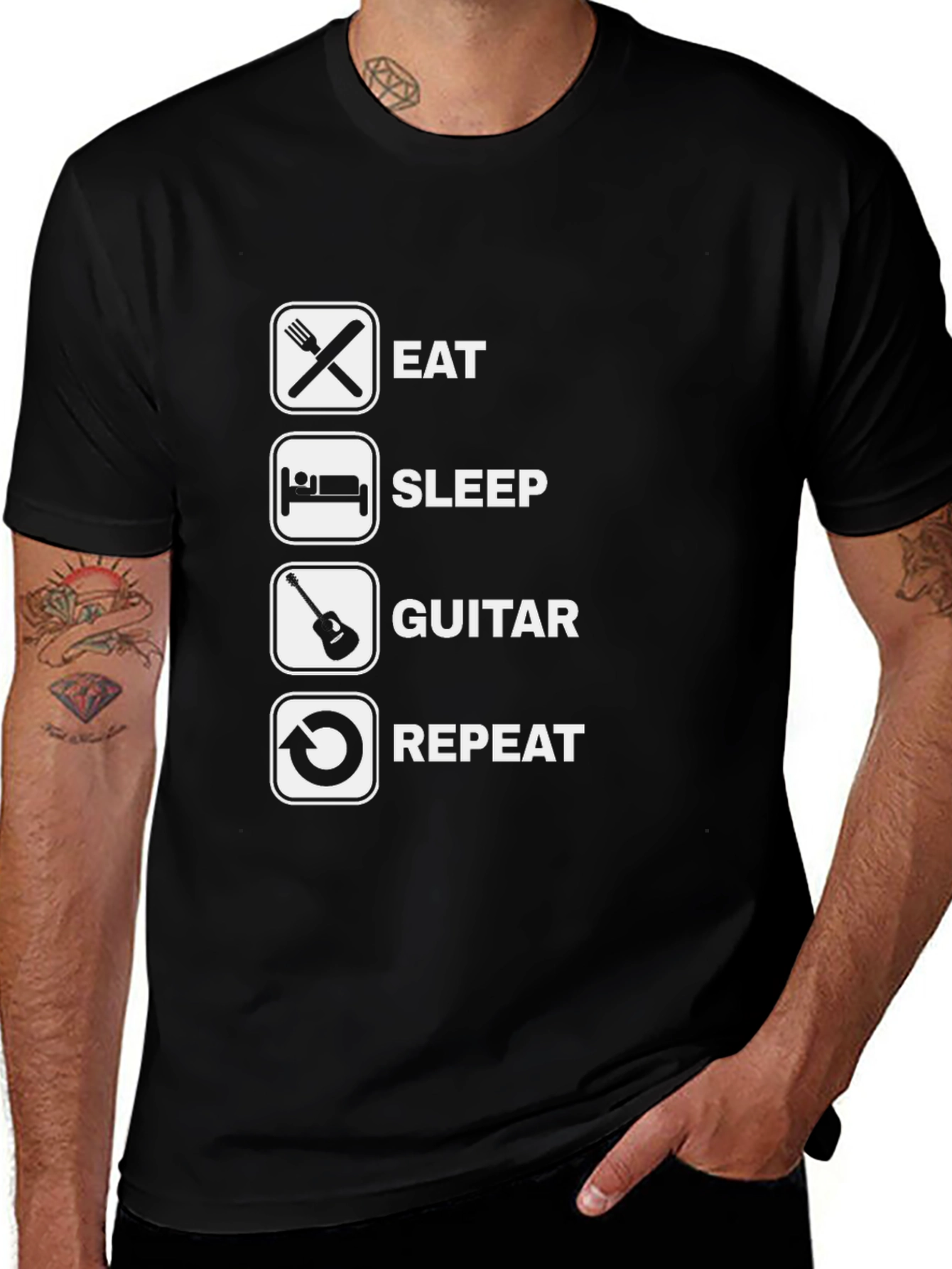 Variant 20 of Eat Sleep Guitar Repeat T-Shirt