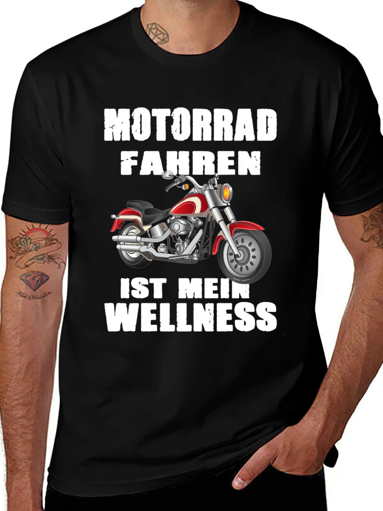 Variant 16 of Motorrad Fahren T-Shirt - Biker Wellness Tee
