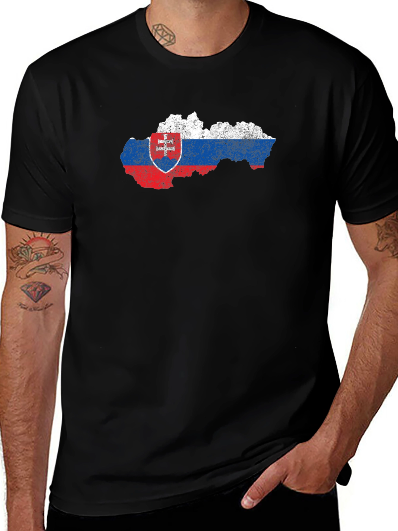 Slovakia Flag Map Graphic Tee