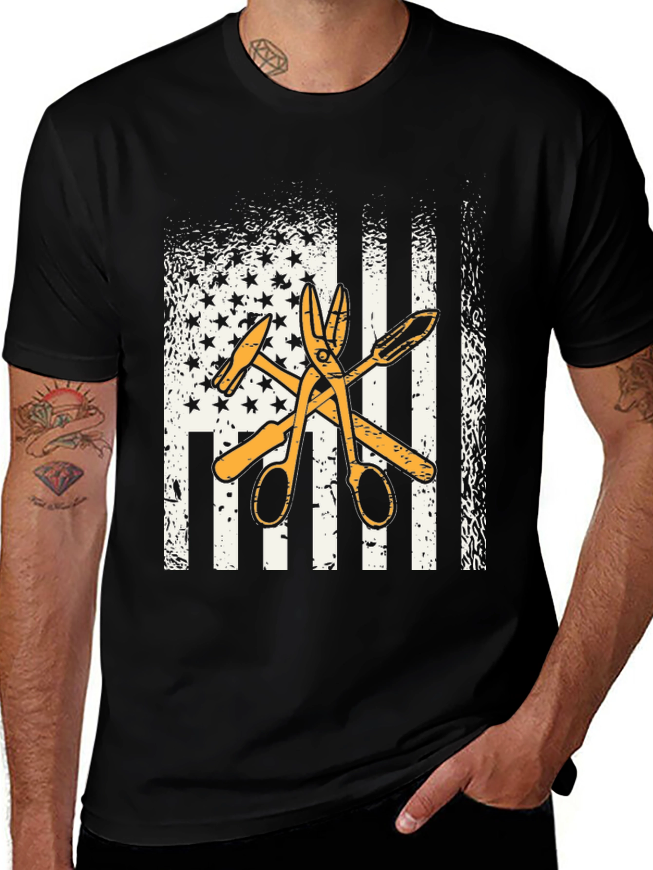 Patriotic Tool T-Shirt - American Flag Graphic Tee