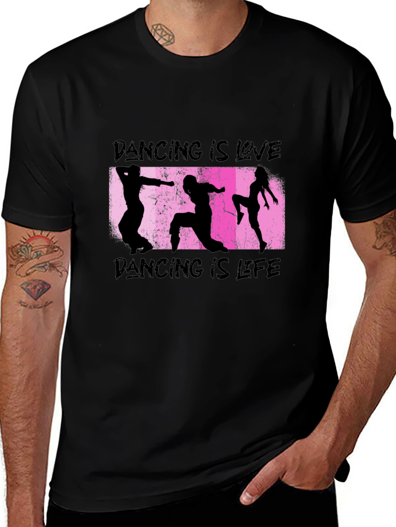 Variant 22 of Dancing is Love & Life Black T-Shirt