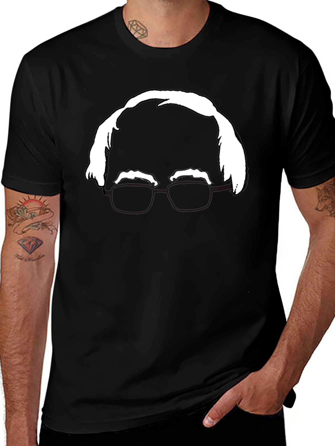 Variant 6 of Silhouette T-Shirt: Funny Glasses & Hair Tee