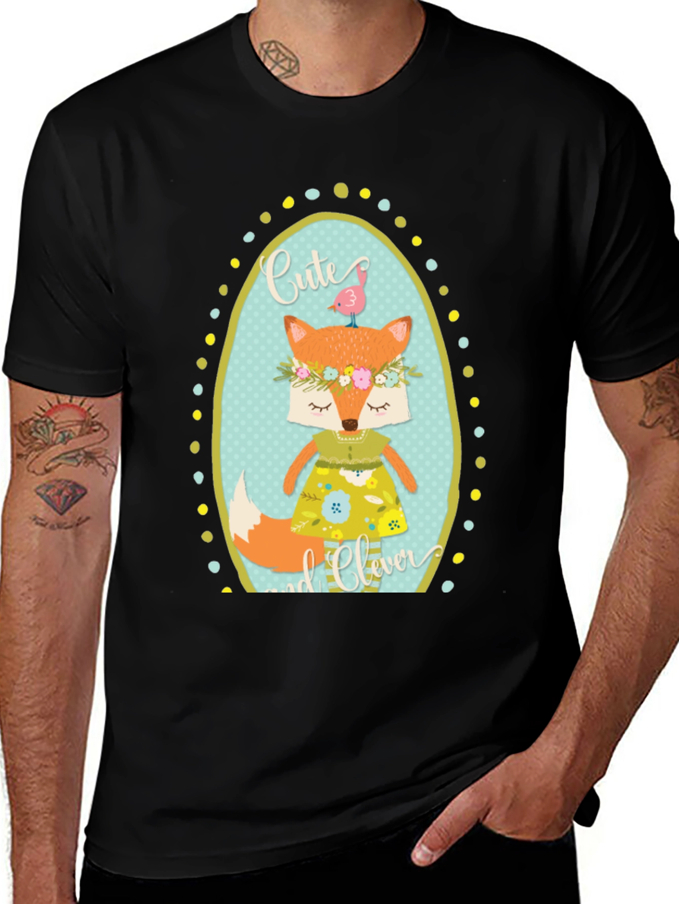 Variant 16 of Cute & Clever Fox Graphic Tee - Soft Cotton Blend
